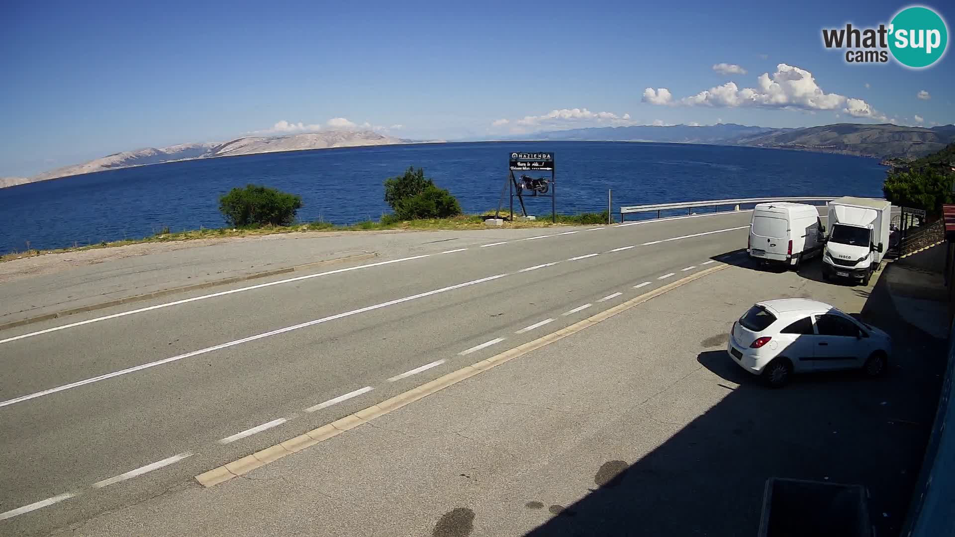 Webcam autoroute Adriatique D8 près de SENJ – vue sur l’île de KRK