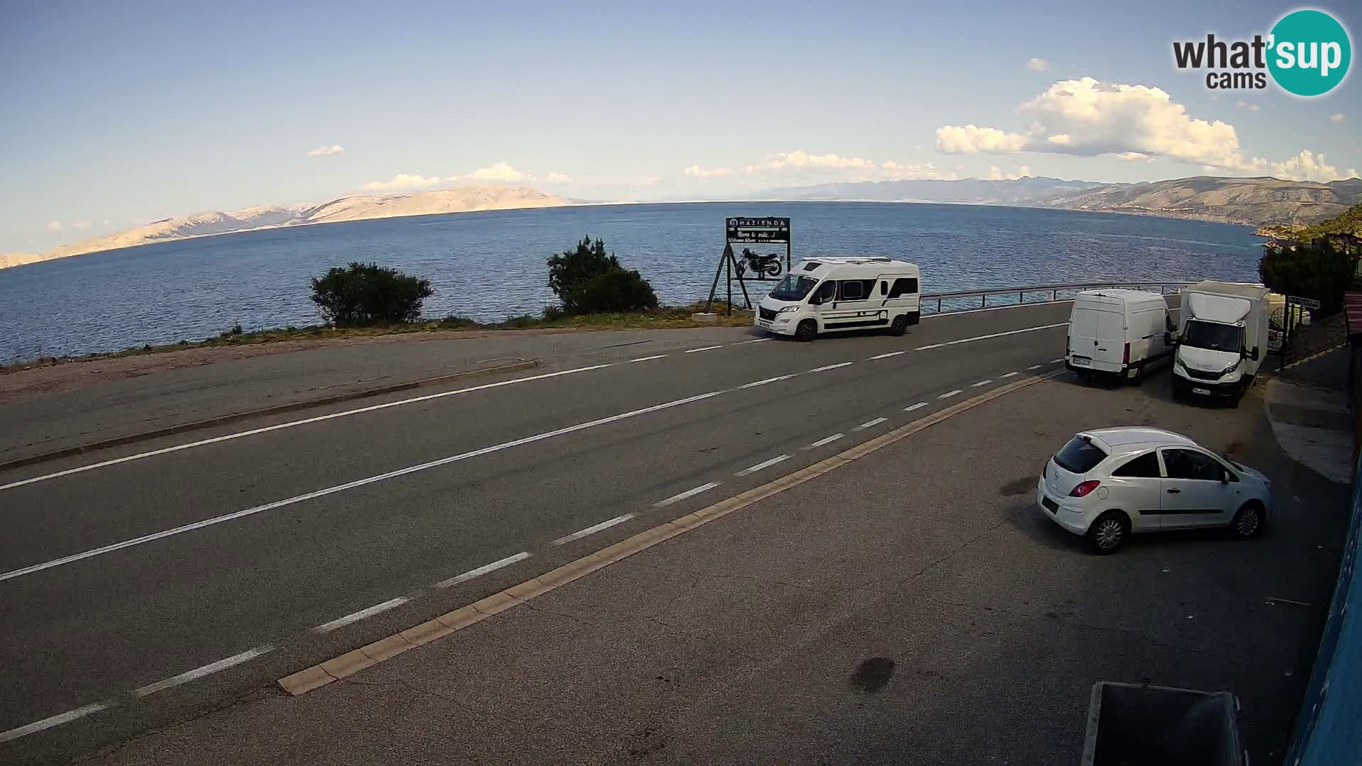 Webcam autoroute Adriatique D8 près de SENJ – vue sur l’île de KRK