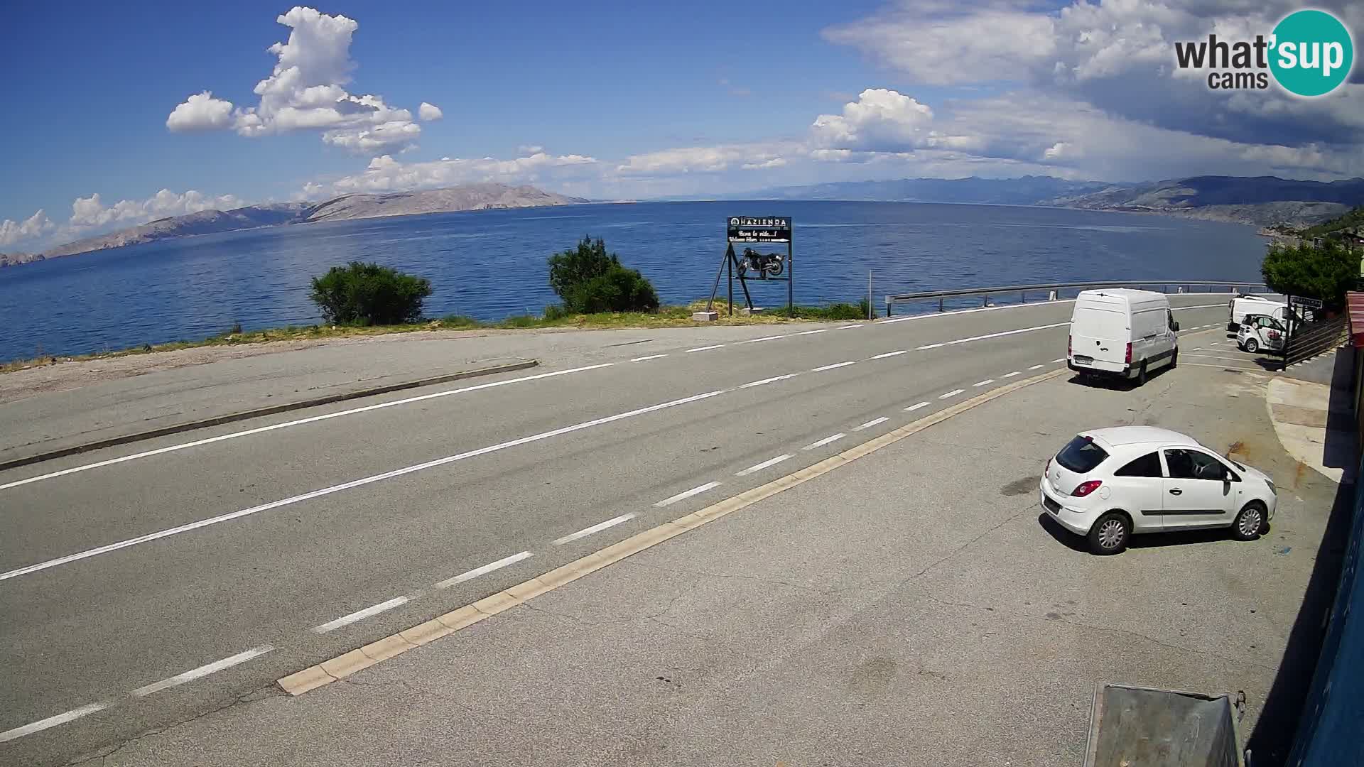 Webcam autoroute Adriatique D8 près de SENJ – vue sur l’île de KRK