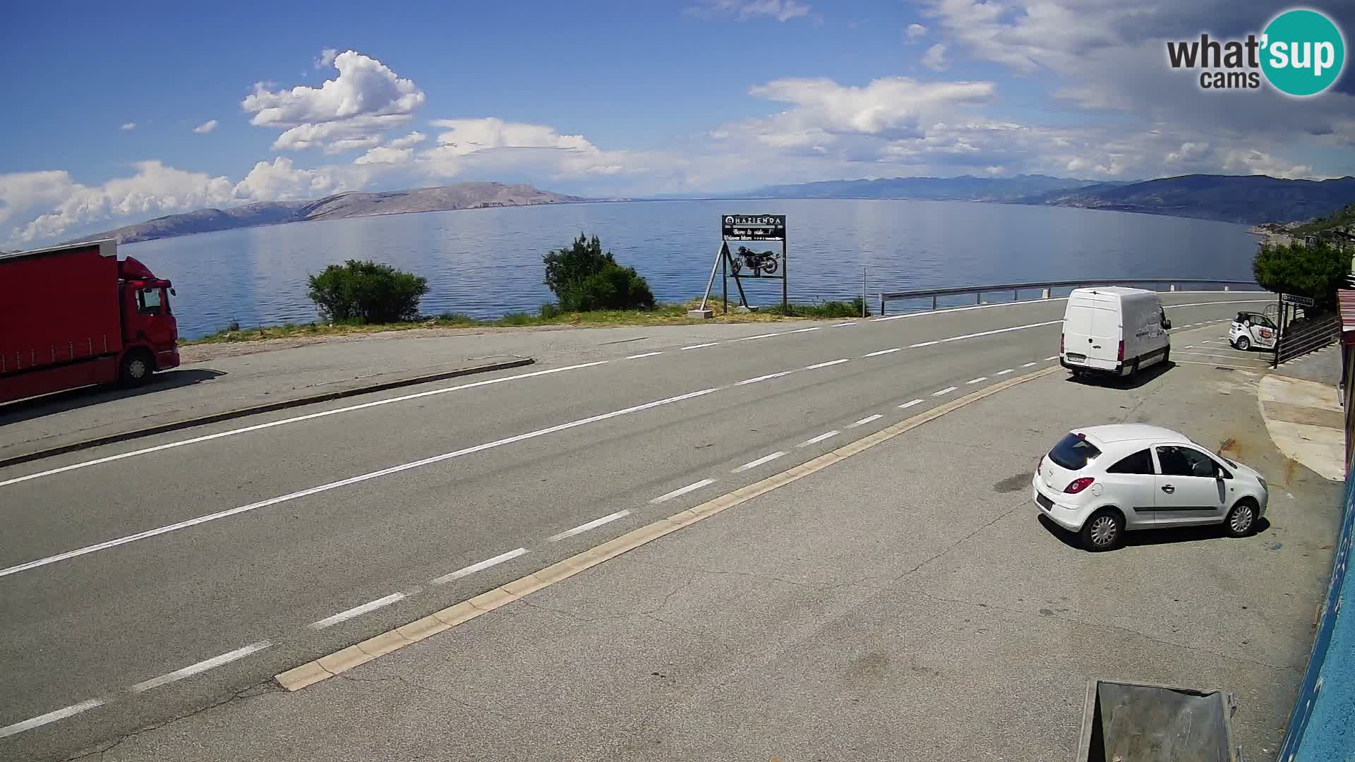 Webcam autoroute Adriatique D8 près de SENJ – vue sur l’île de KRK