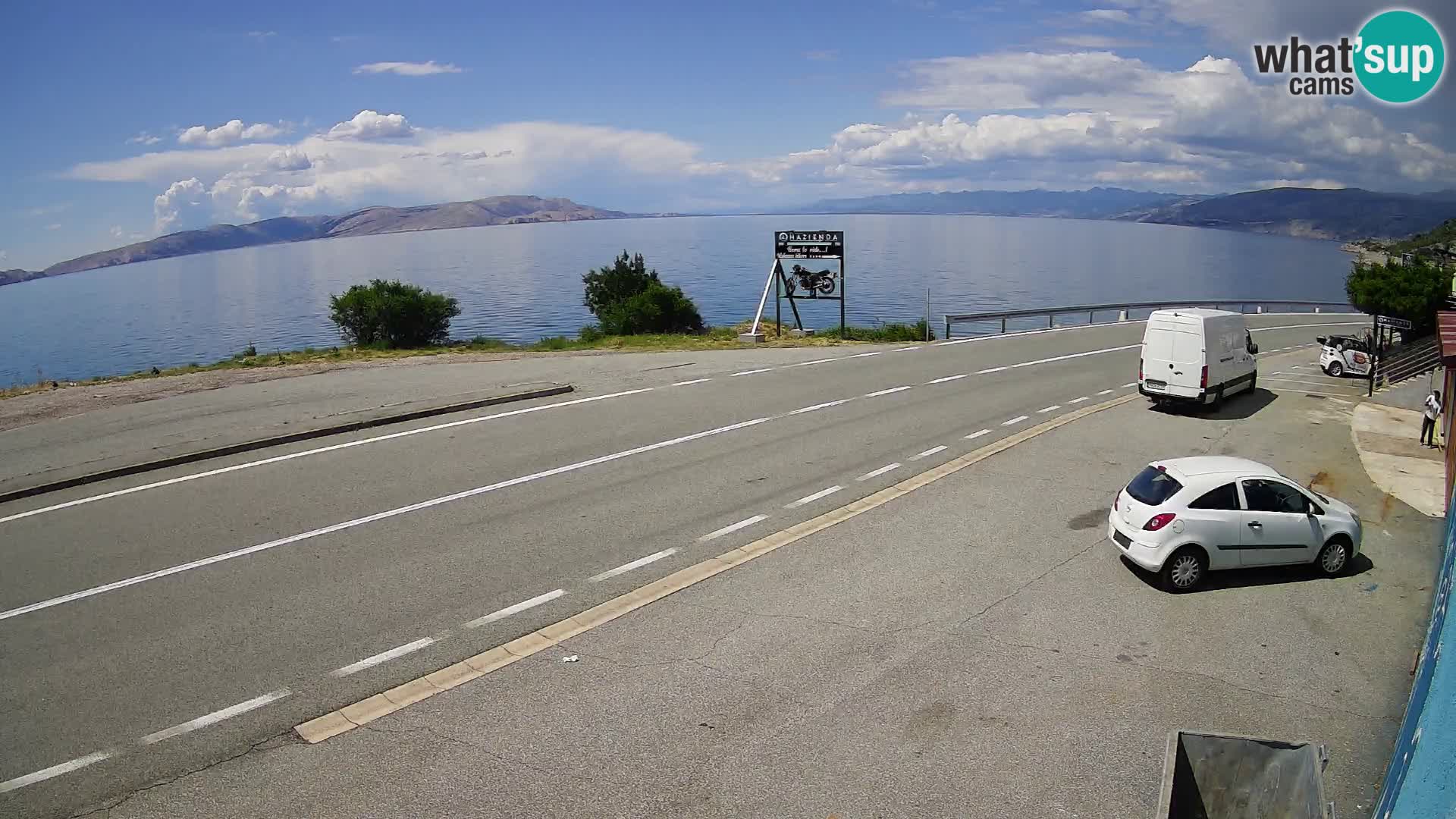 Webcam Adriatic highway D8 near SENJ – view to KRK island