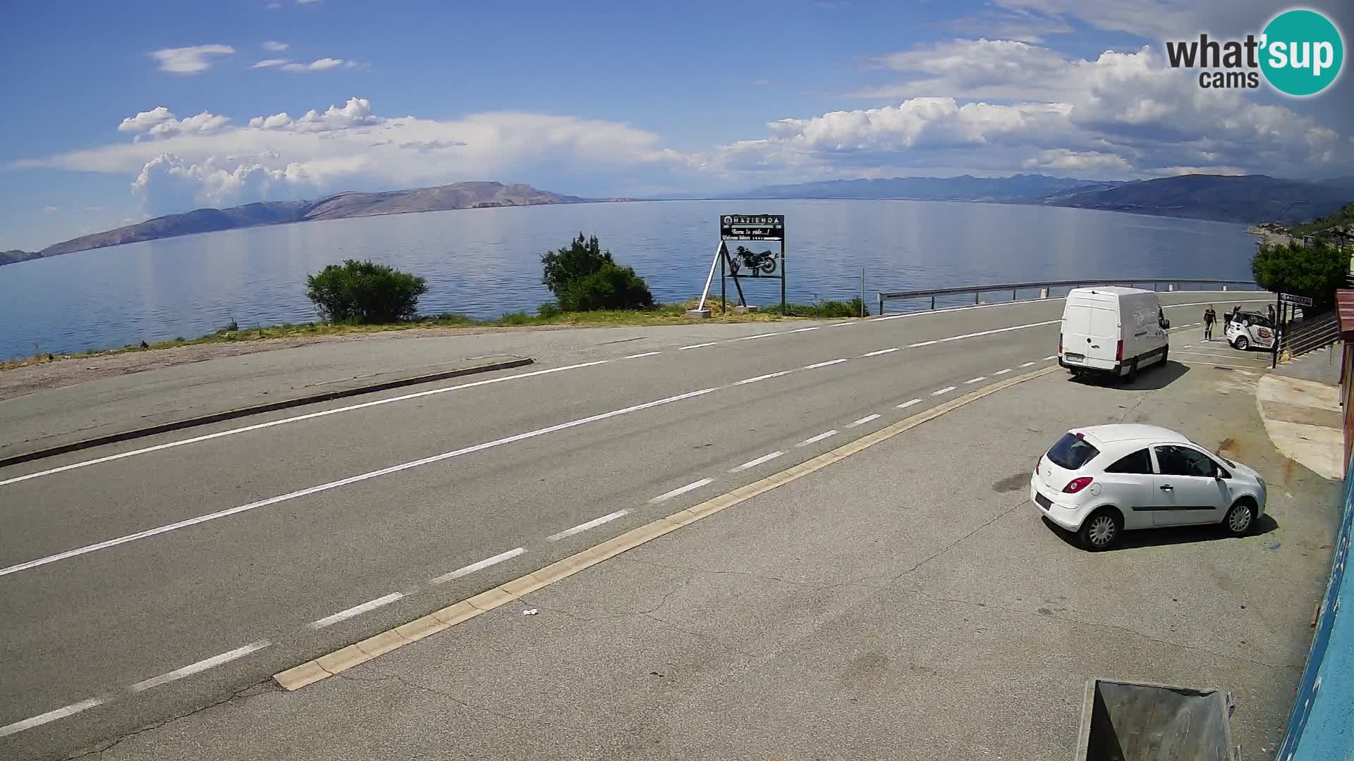 Webcam Adriatic highway D8 near SENJ – view to KRK island