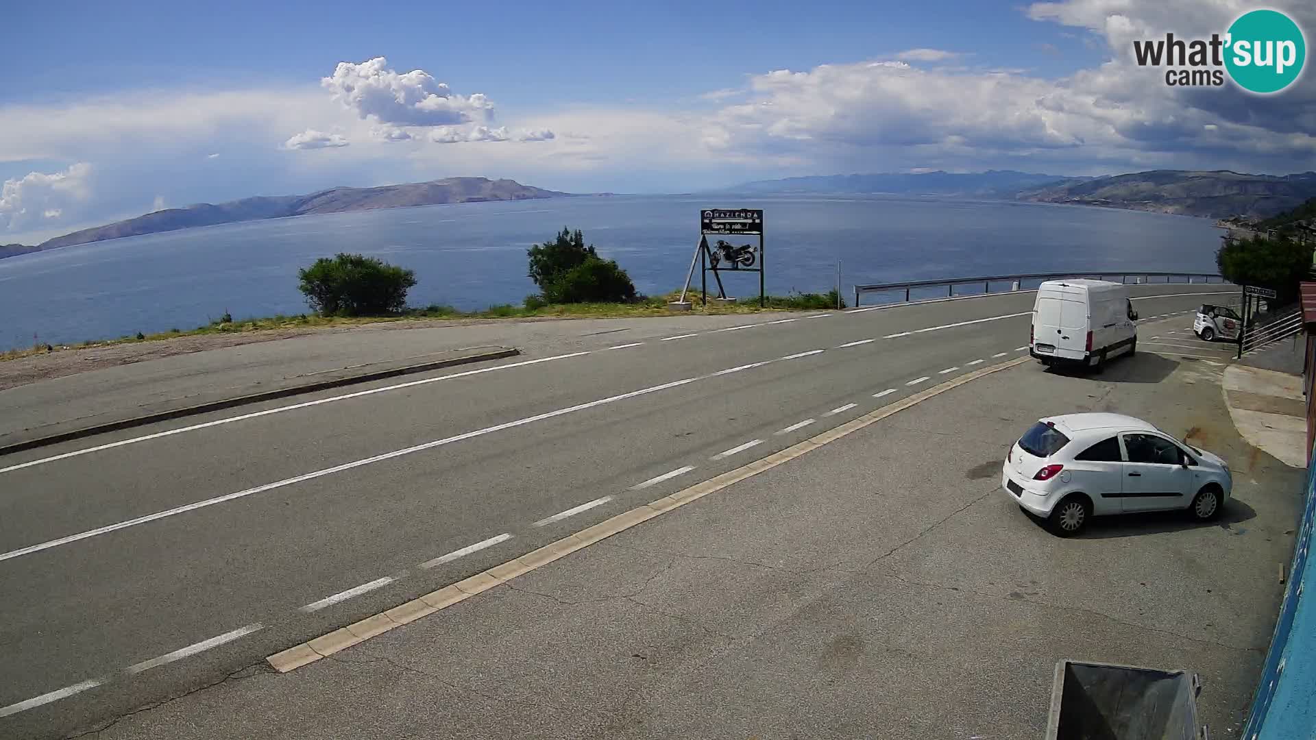Webcam Adria-Autobahn D8 bei SENJ – Blick auf die Insel KRK
