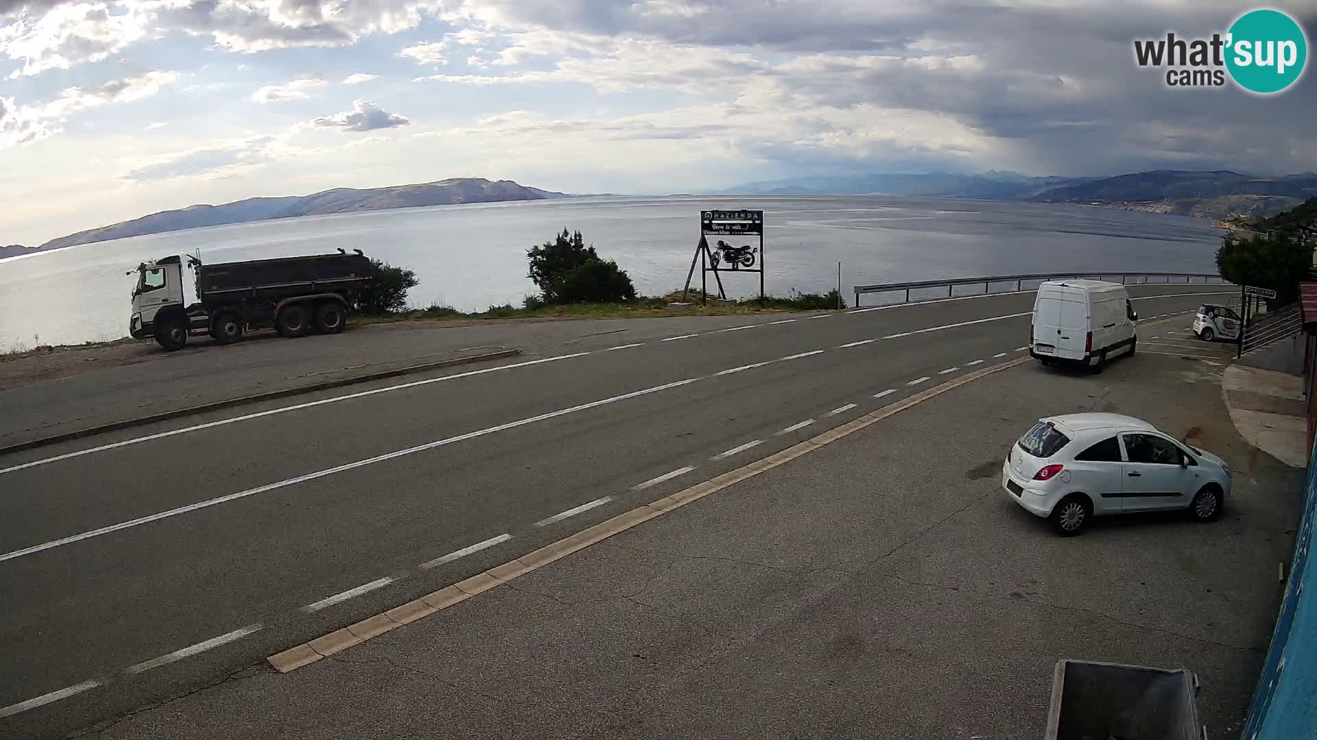 Webcam Adriatic highway D8 near SENJ – view to KRK island