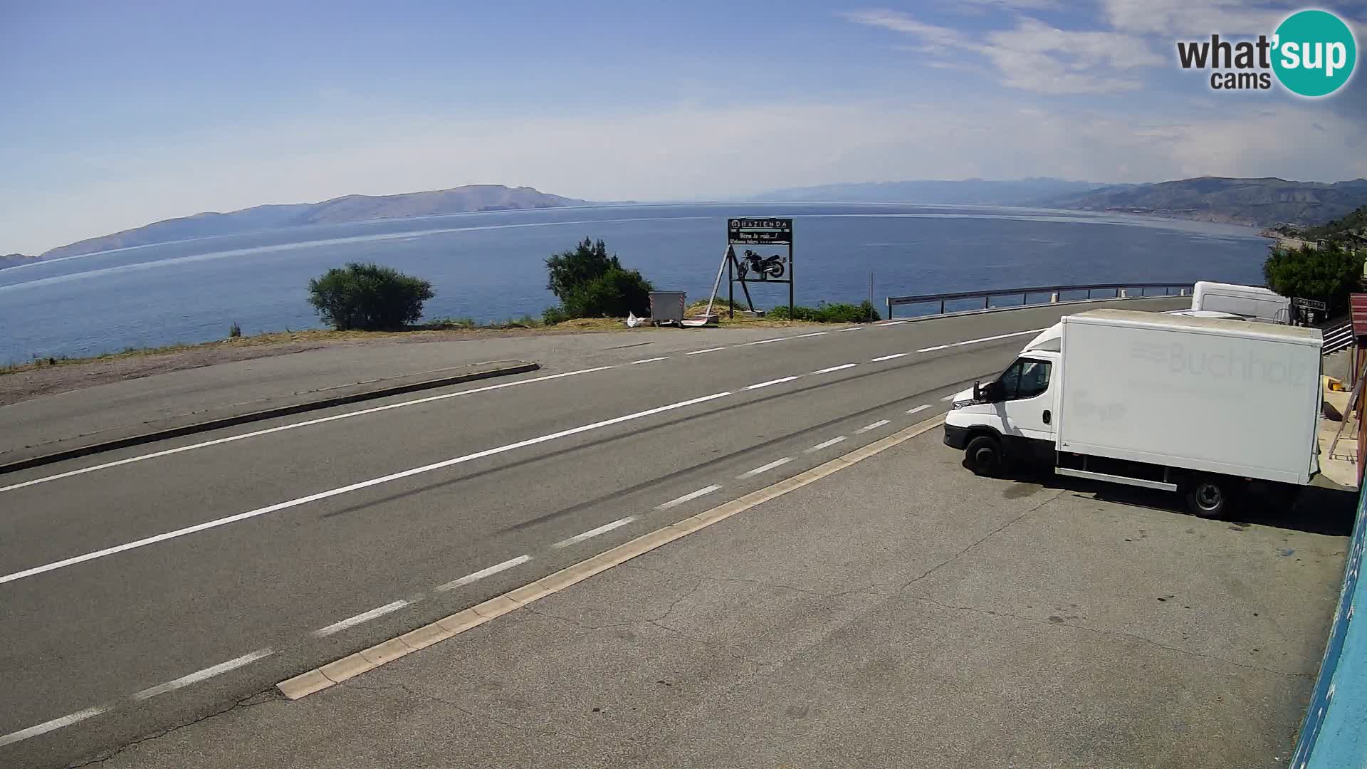 Webcam autoroute Adriatique D8 près de SENJ – vue sur l’île de KRK