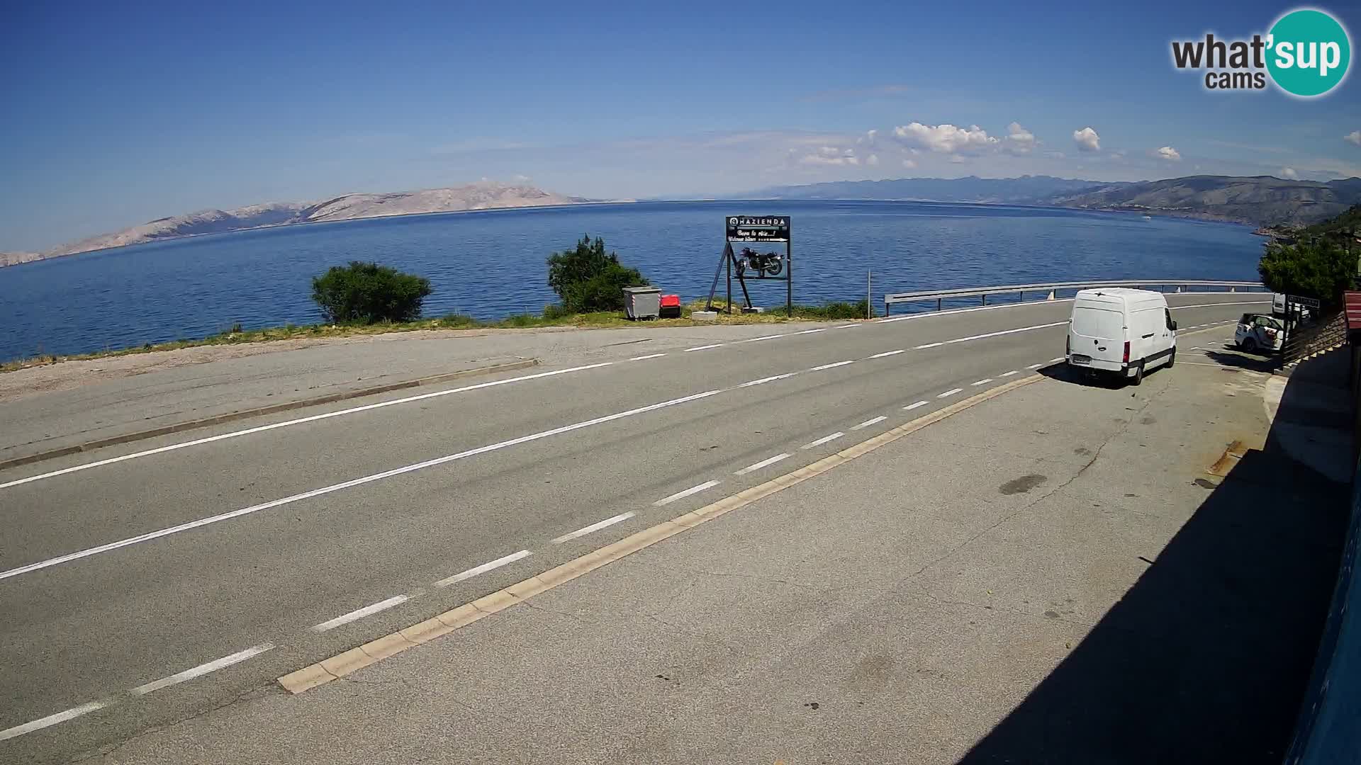 Webcam Adria-Autobahn D8 bei SENJ – Blick auf die Insel KRK