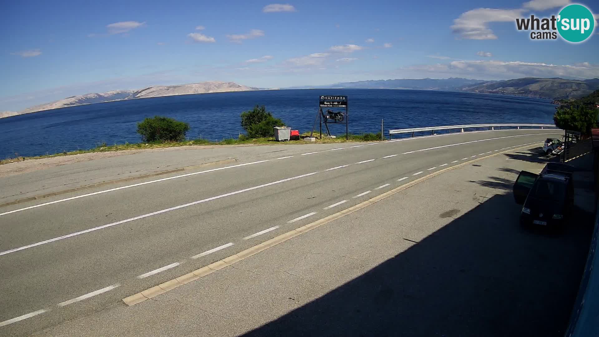 Webcam autopista adriática D8 cerca de SENJ – vista de la isla de KRK
