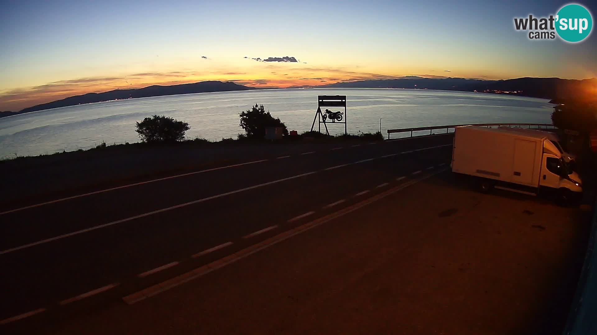 Webcam Adriatic highway D8 near SENJ – view to KRK island