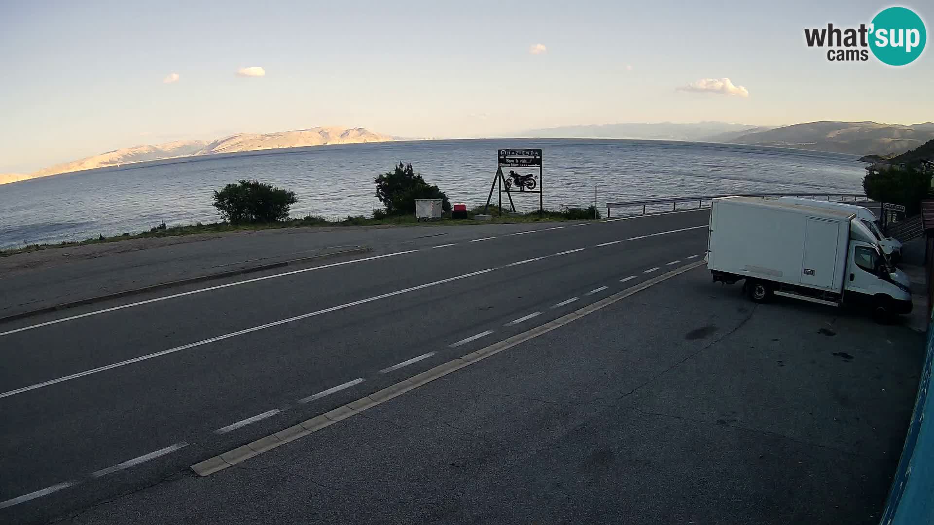 Webcam Adriatic highway D8 near SENJ – view to KRK island