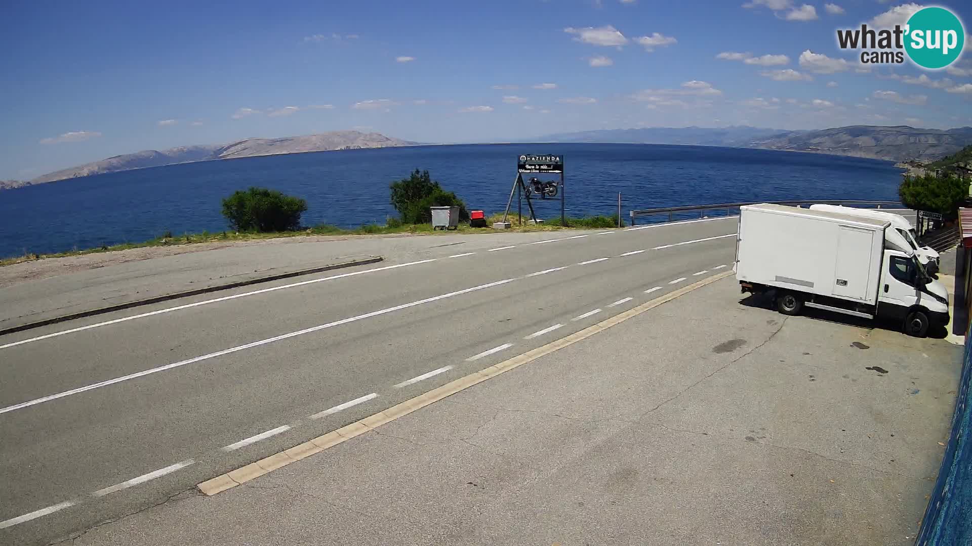Webcam autoroute Adriatique D8 près de SENJ – vue sur l’île de KRK