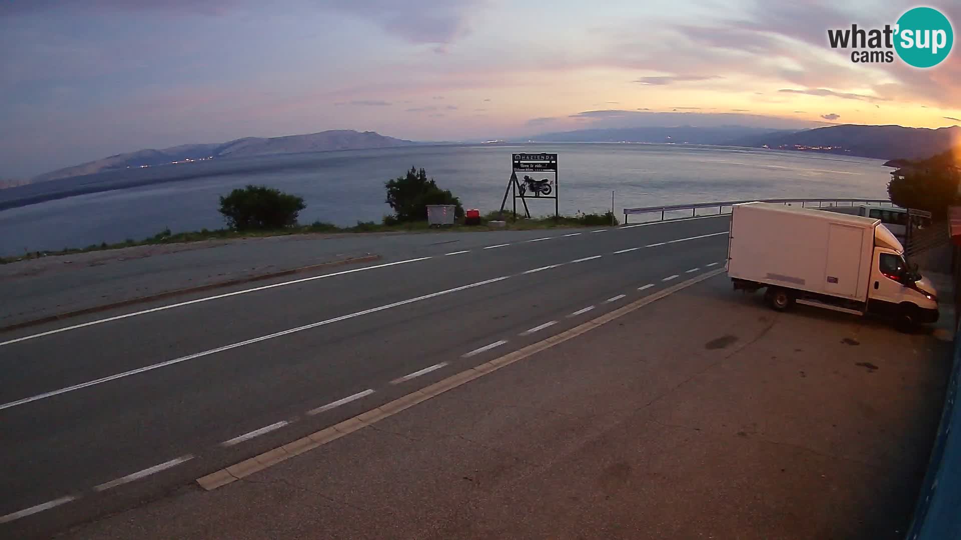 Webcam Adriatic highway D8 near SENJ – view to KRK island