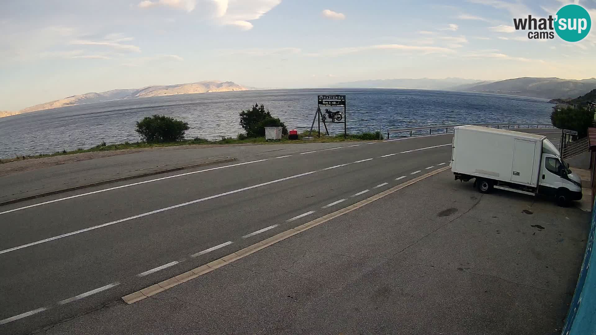 Webcam Adriatic highway D8 near SENJ – view to KRK island