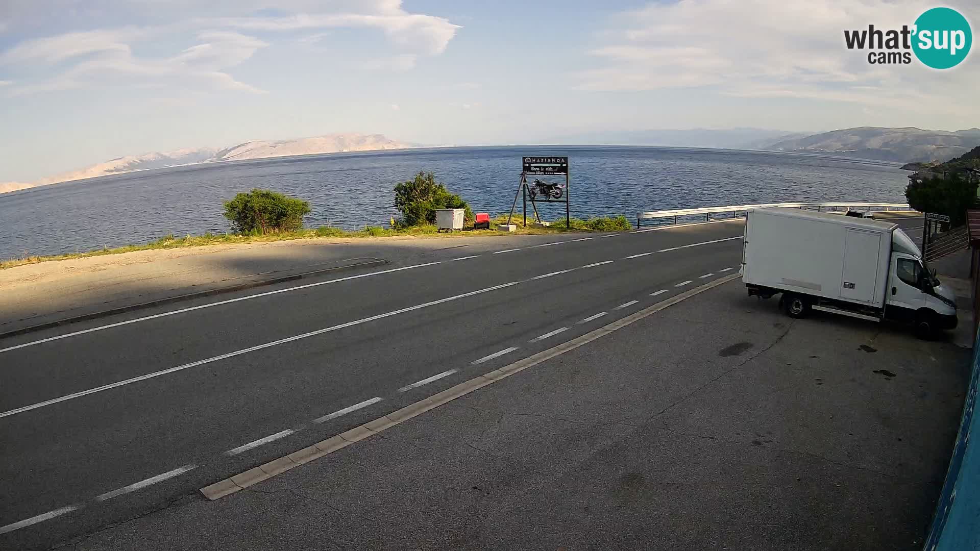 Webcam Adriatic highway D8 near SENJ – view to KRK island