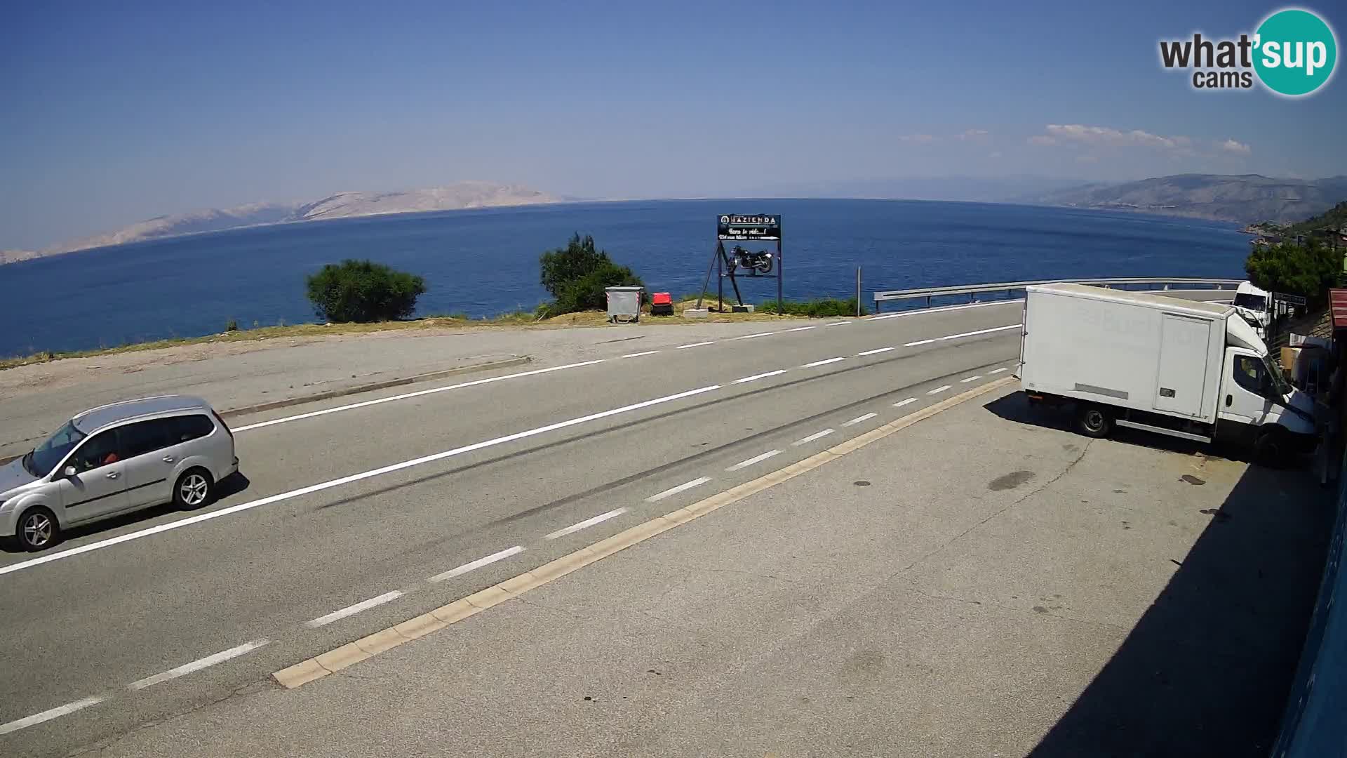 Webcam autopista adriática D8 cerca de SENJ – vista de la isla de KRK