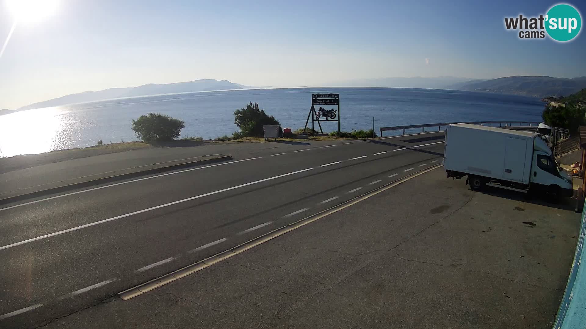 Webcam Adriatic highway D8 near SENJ – view to KRK island