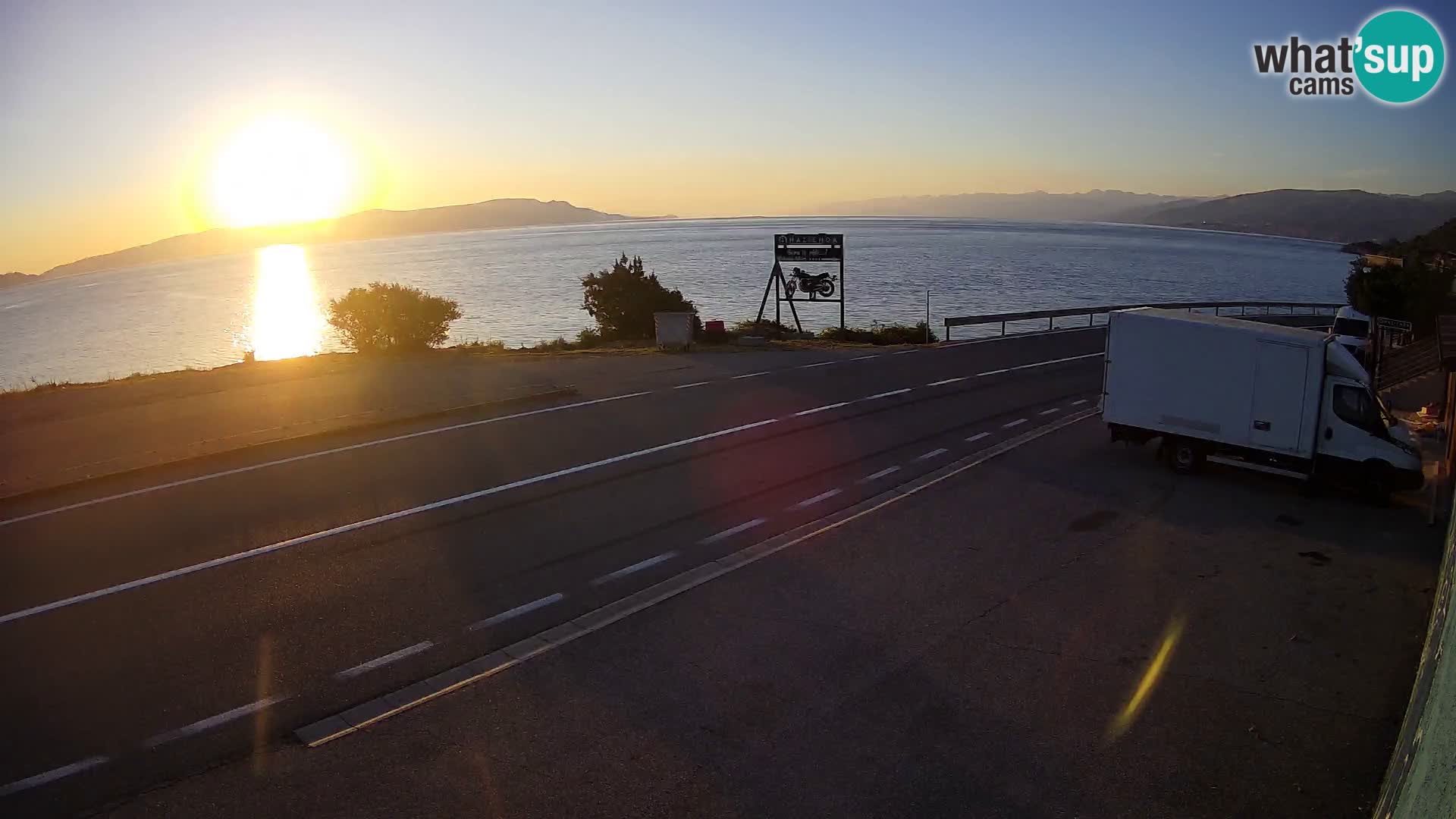 Webcam Adriatic highway D8 near SENJ – view to KRK island