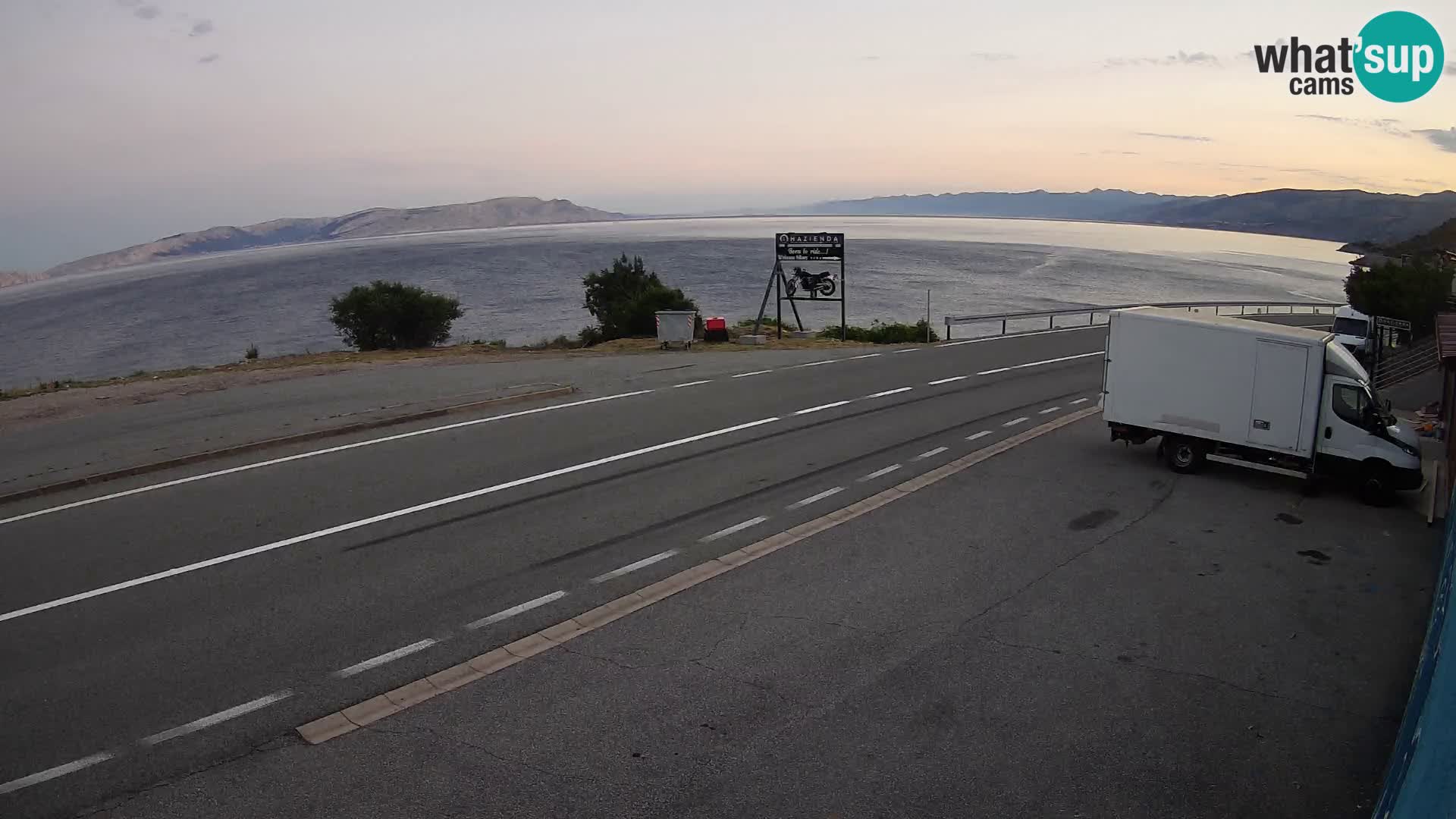 Webcam Adriatic highway D8 near SENJ – view to KRK island