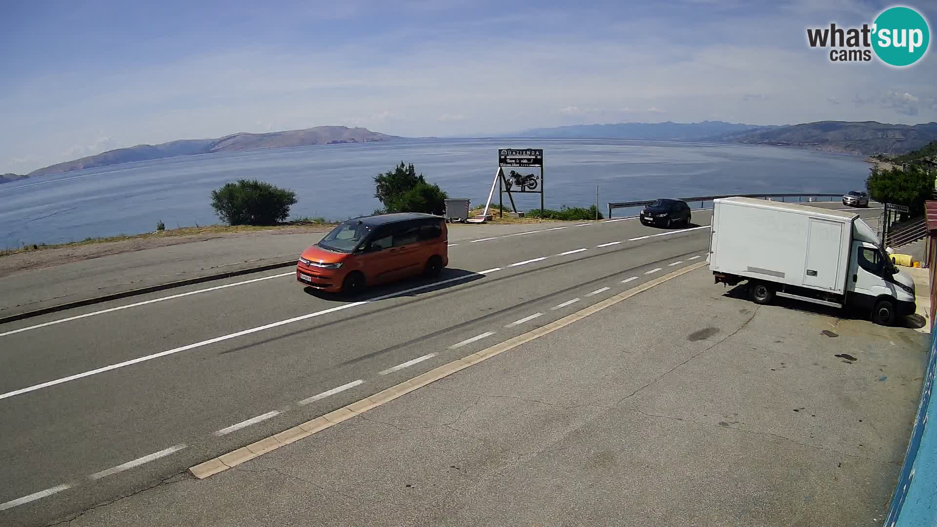 Webcam Adria-Autobahn D8 bei SENJ – Blick auf die Insel KRK