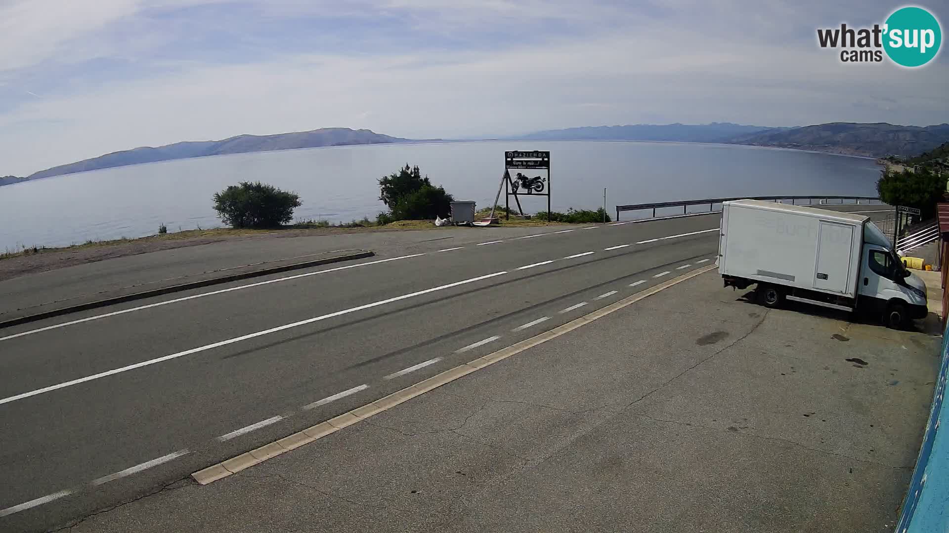 Webcam autopista adriática D8 cerca de SENJ – vista de la isla de KRK