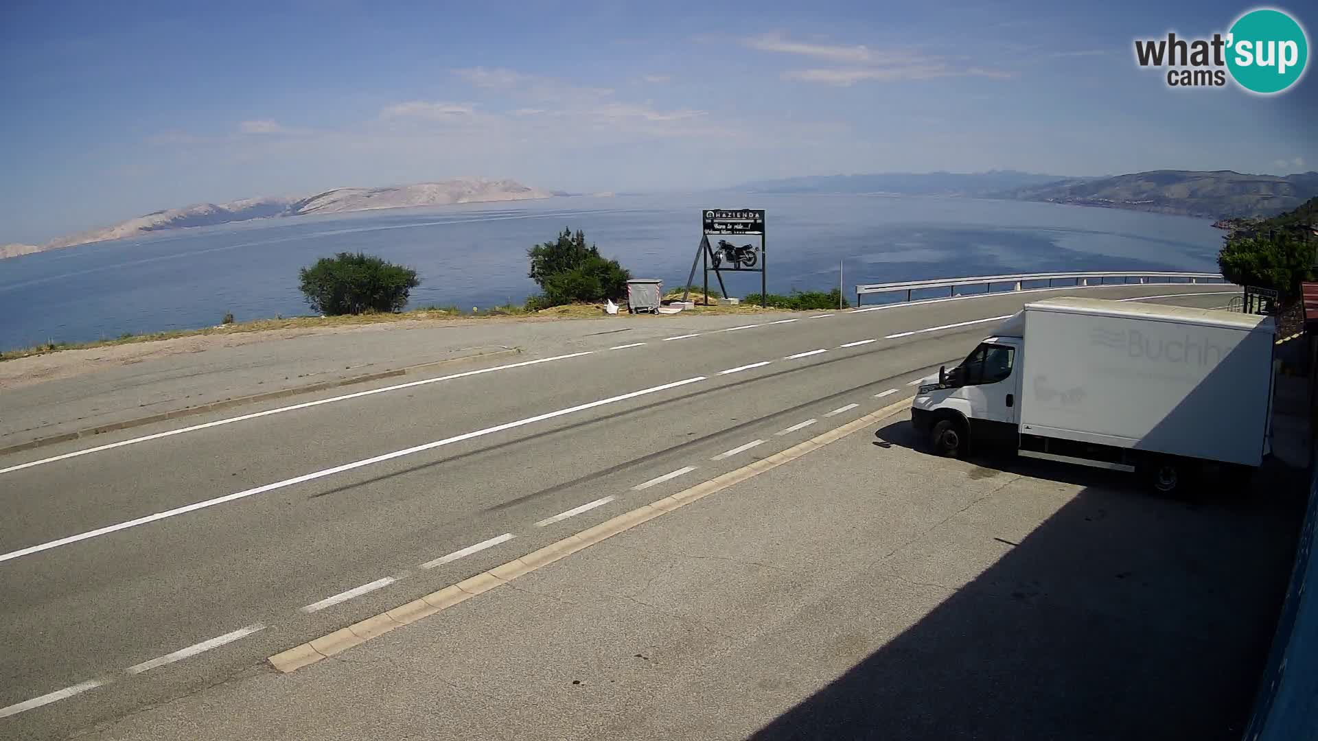 Webcam Adriatic highway D8 near SENJ – view to KRK island