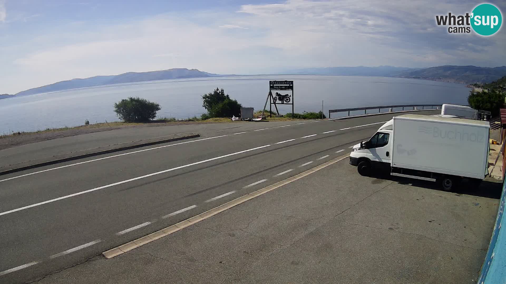 Webcam autoroute Adriatique D8 près de SENJ – vue sur l’île de KRK
