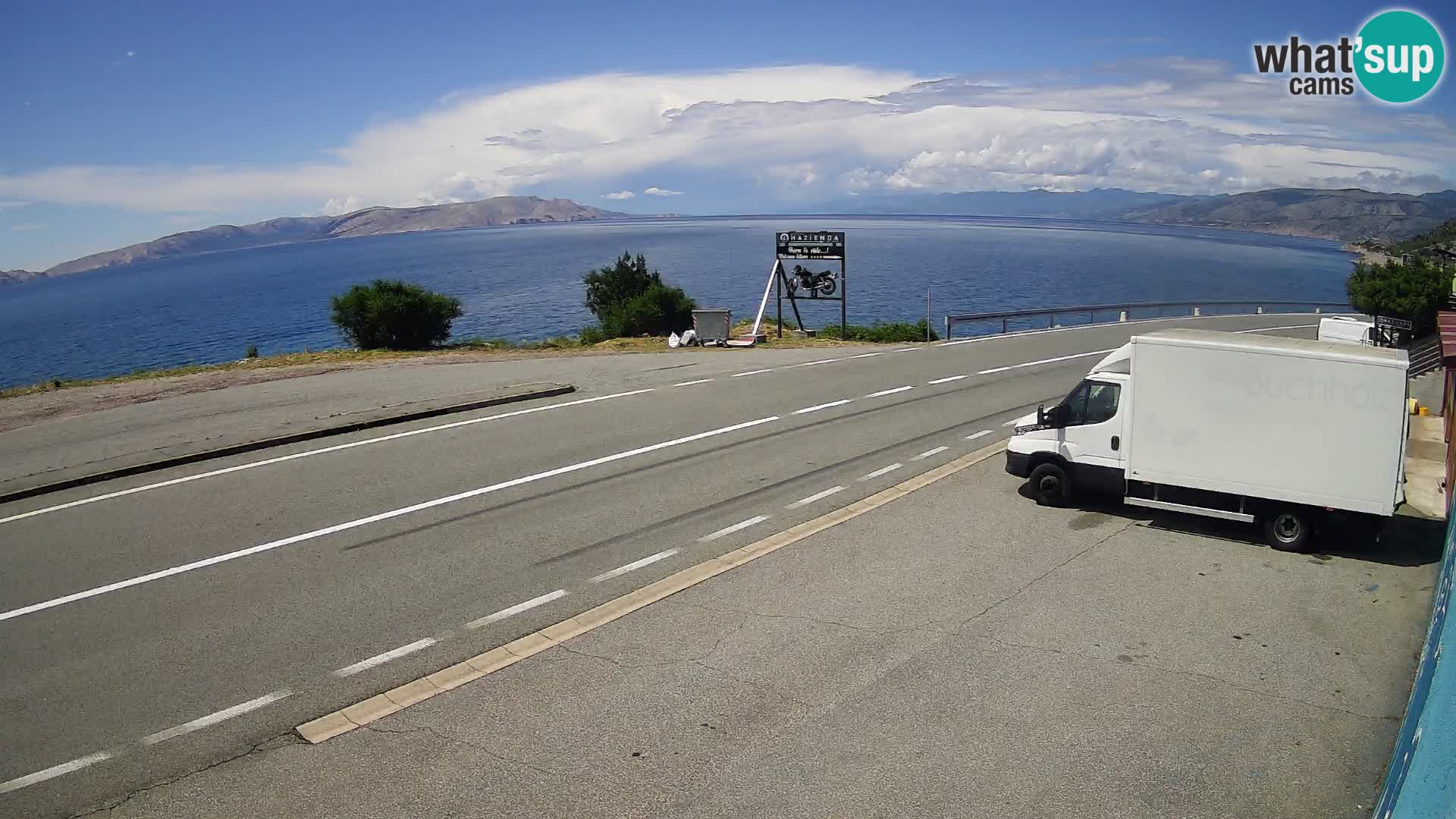 Webcam Adria-Autobahn D8 bei SENJ – Blick auf die Insel KRK
