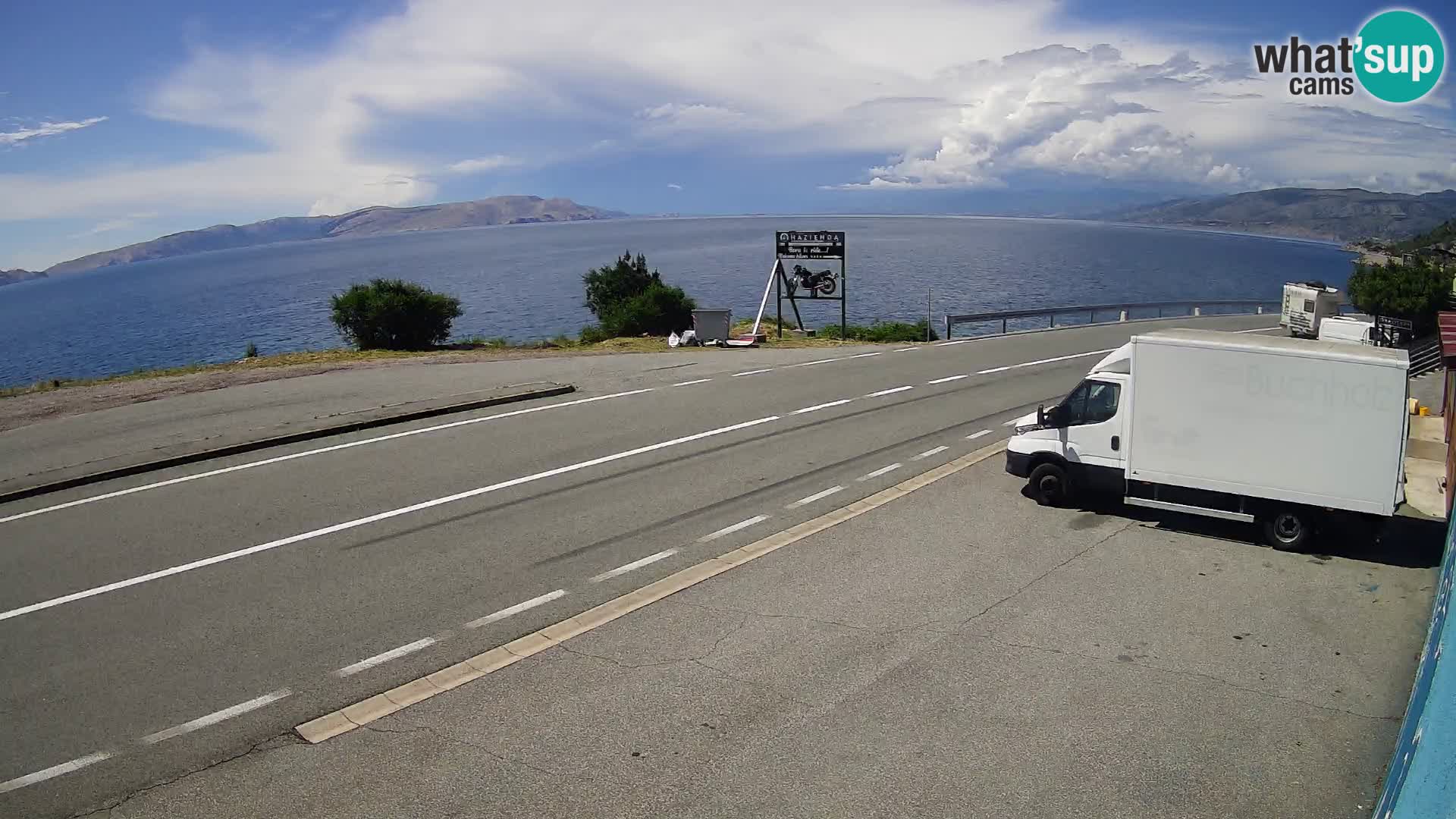 Webcam Adria-Autobahn D8 bei SENJ – Blick auf die Insel KRK
