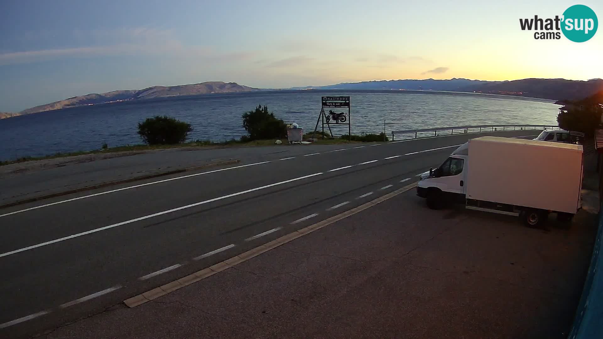 Webcam Adriatic highway D8 near SENJ – view to KRK island