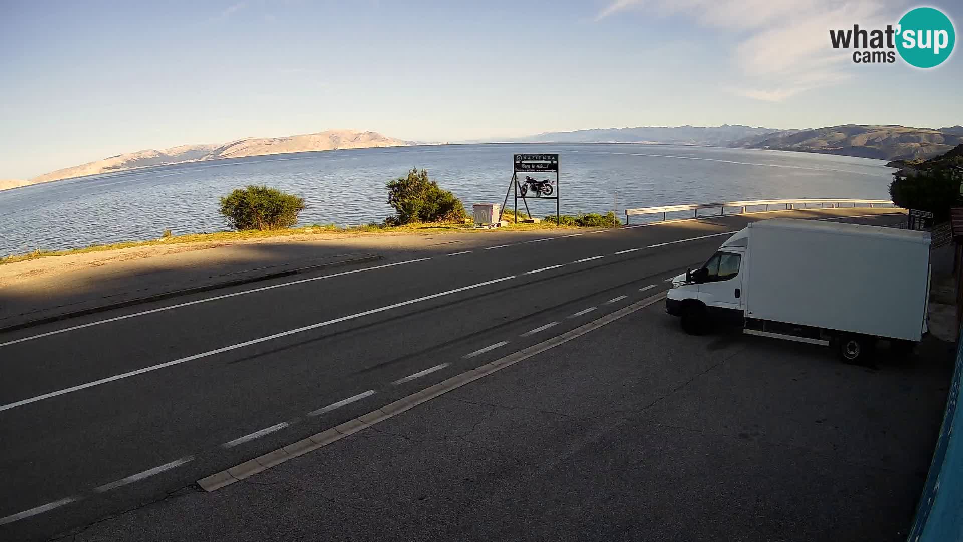 Webcam Adriatic highway D8 near SENJ – view to KRK island
