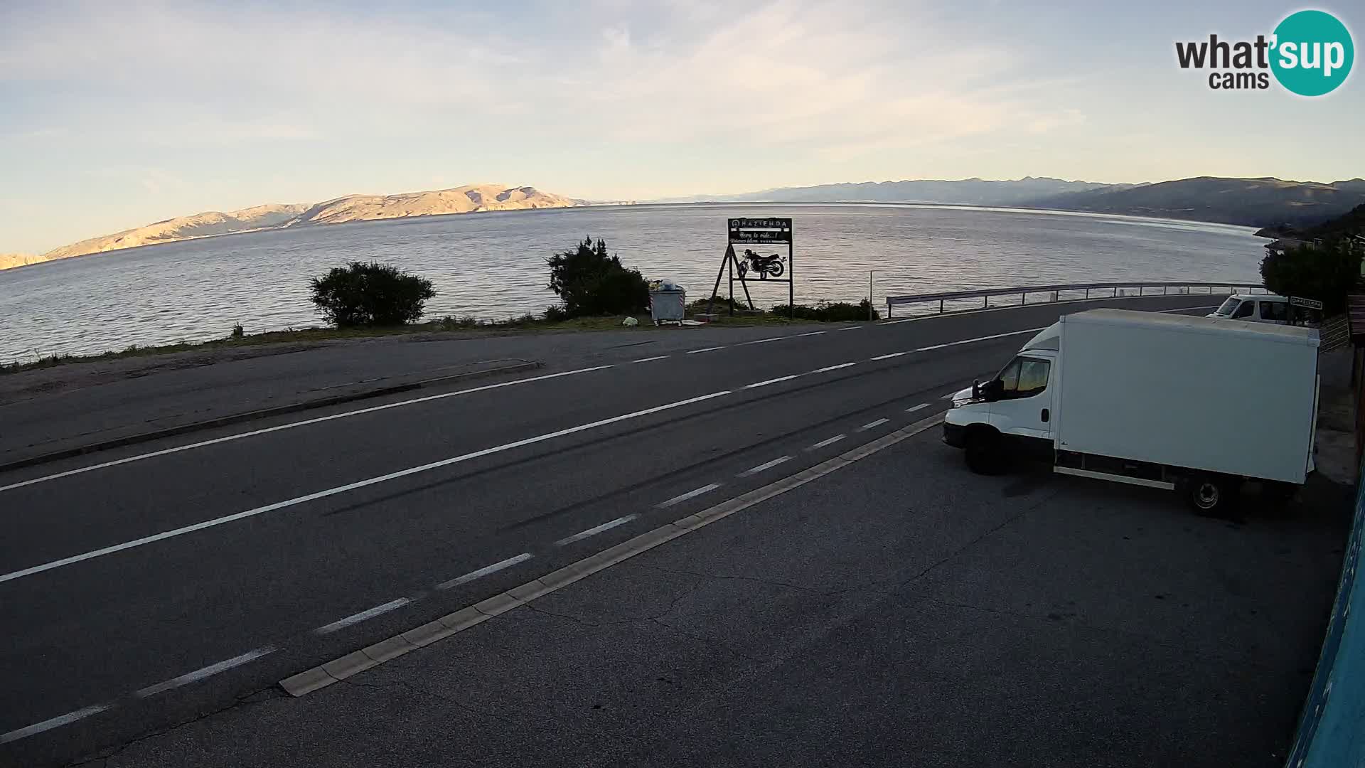 Webcam Adriatic highway D8 near SENJ – view to KRK island