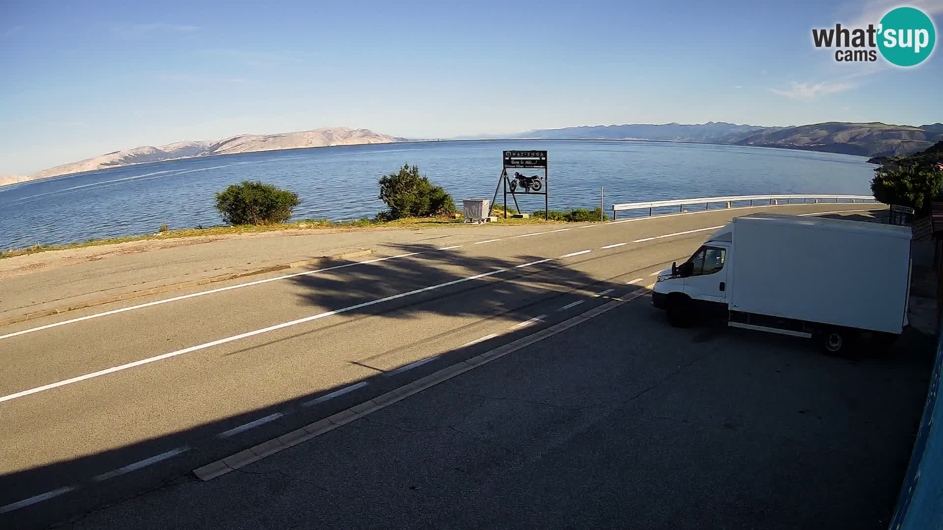 Webcam Adriatic highway D8 near SENJ – view to KRK island