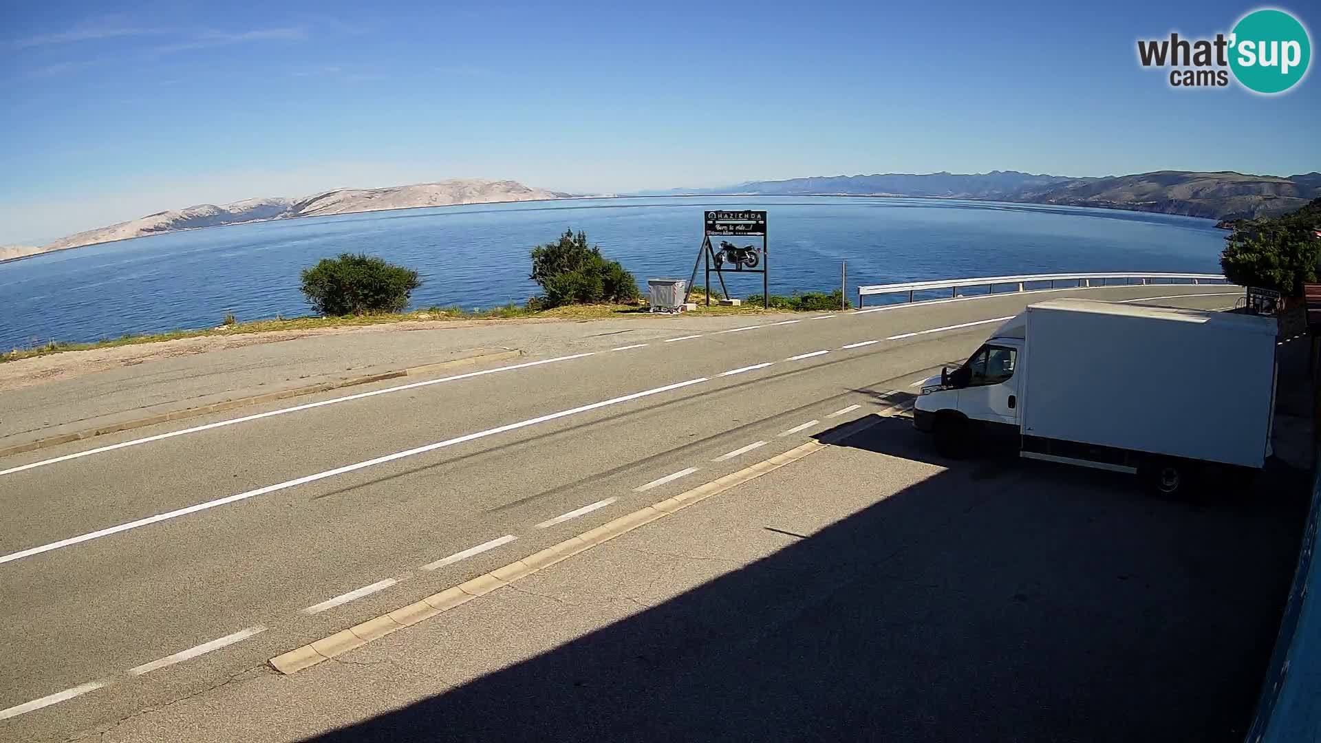 Webcam autoroute Adriatique D8 près de SENJ – vue sur l’île de KRK