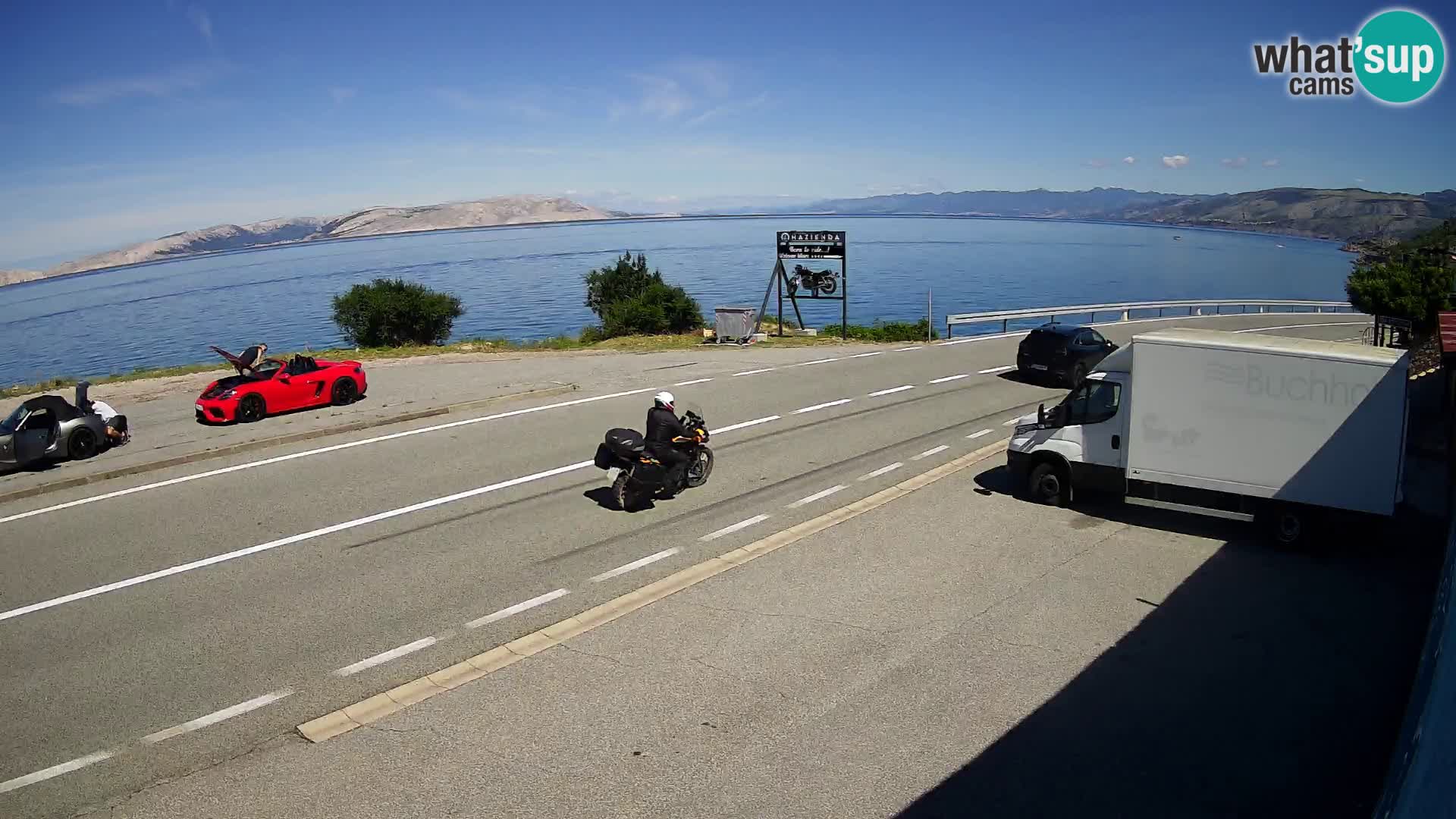 Webcam Adriatic highway D8 near SENJ – view to KRK island