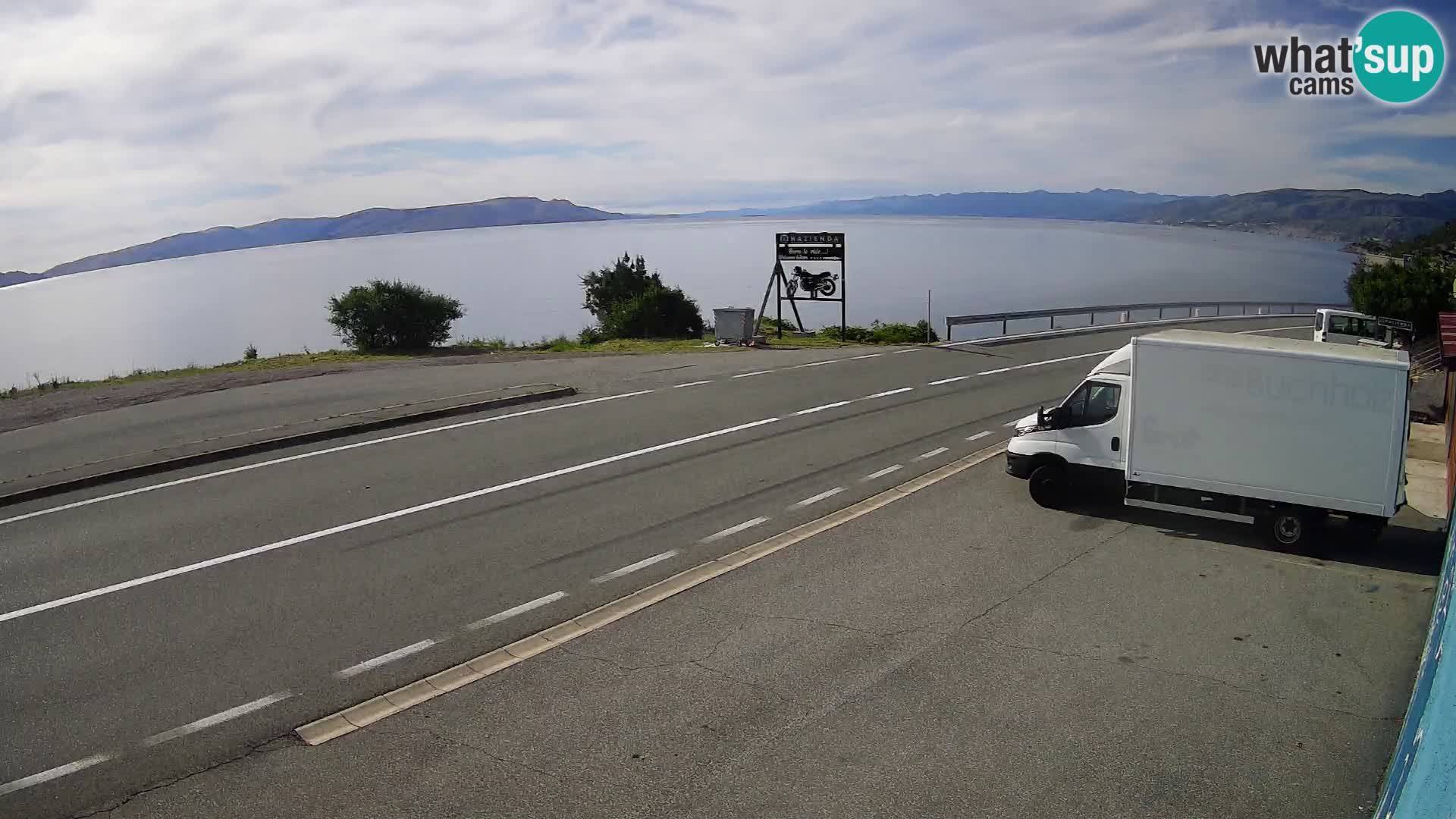 Webcam Adria-Autobahn D8 bei SENJ – Blick auf die Insel KRK