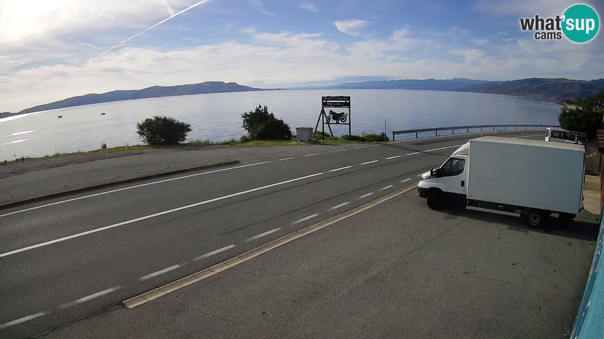 Webcam Adria-Autobahn D8 bei SENJ – Blick auf die Insel KRK