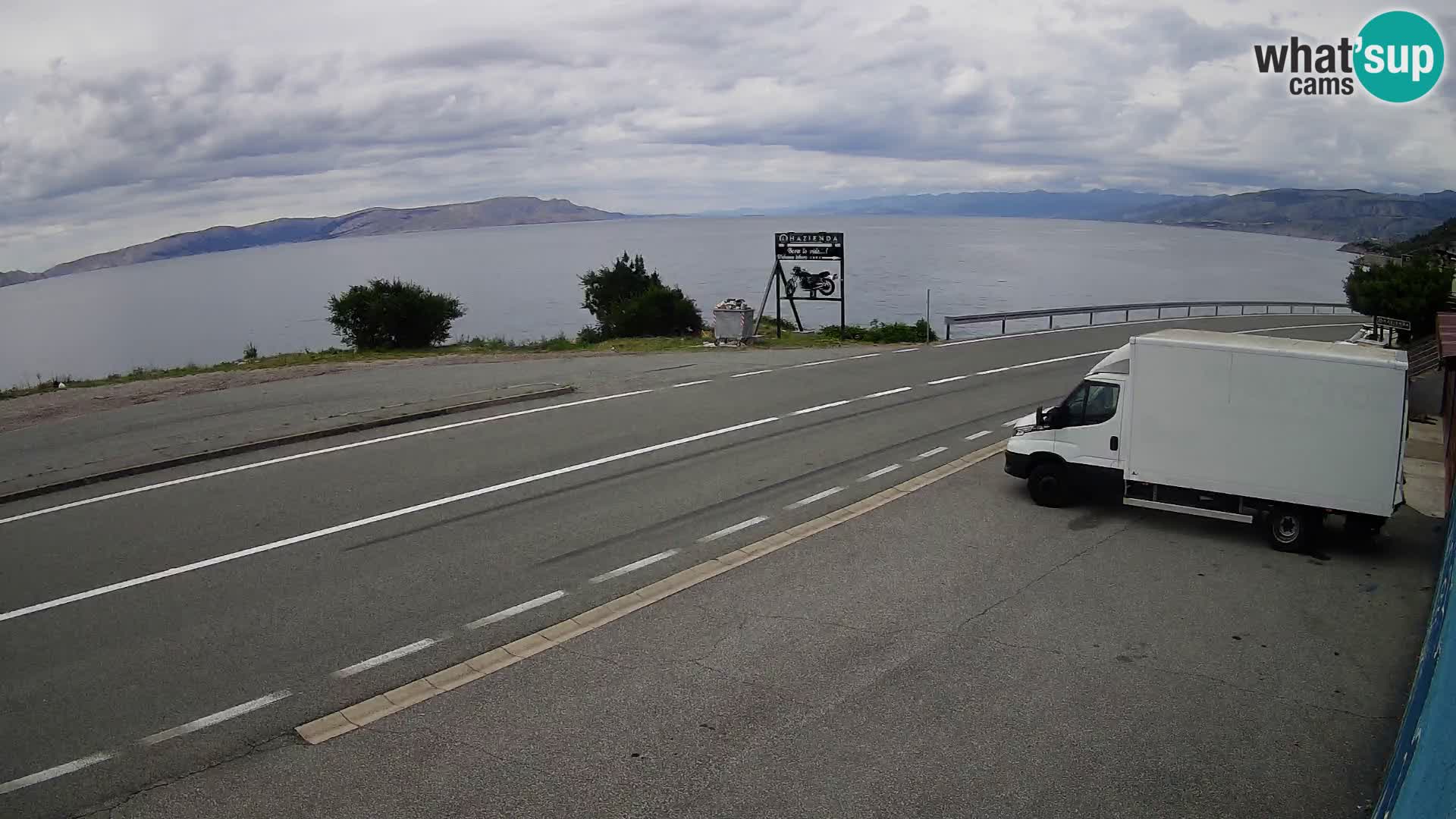 Webcam Adriatic highway D8 near SENJ – view to KRK island