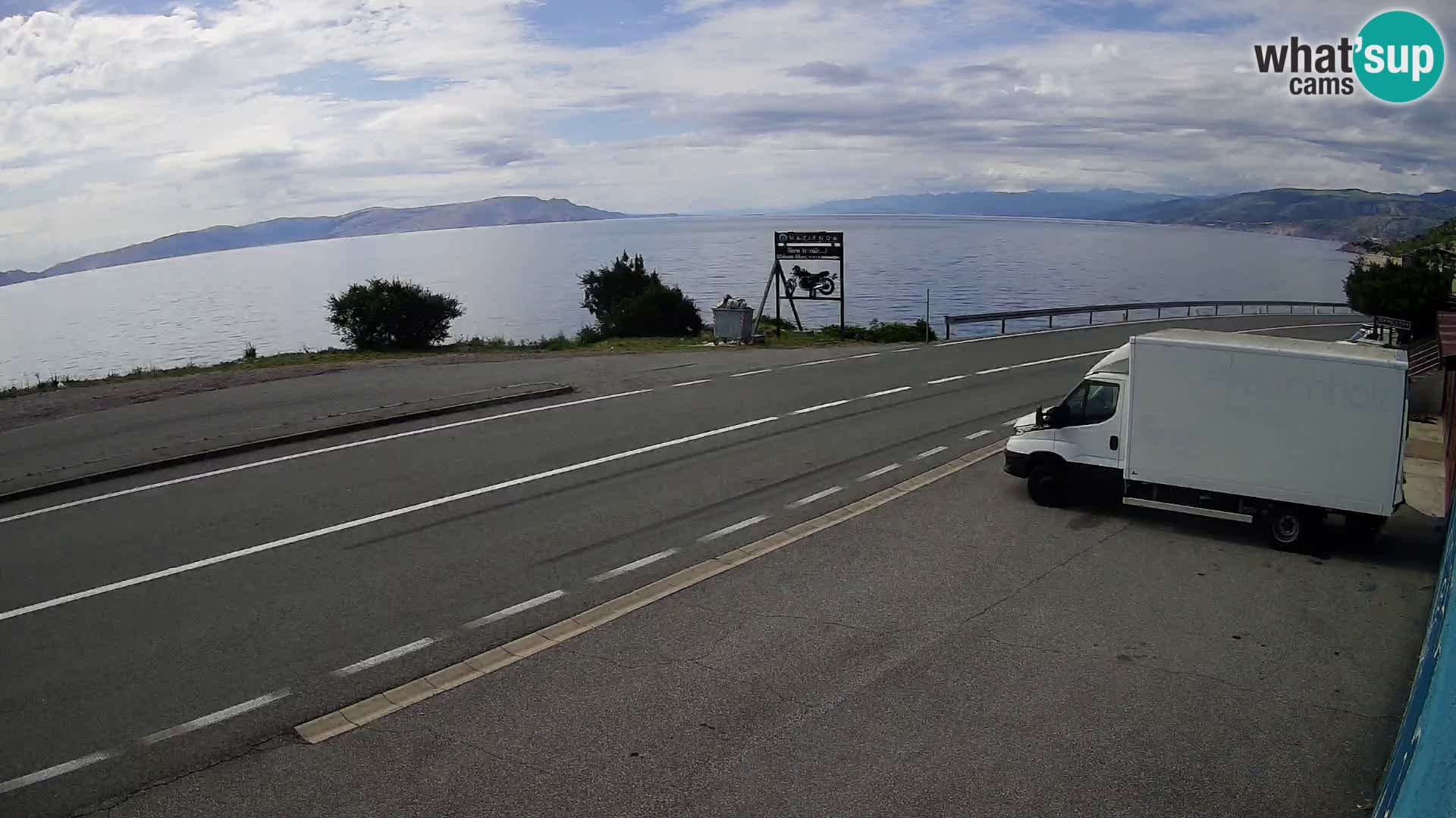 Webcam Adriatic highway D8 near SENJ – view to KRK island