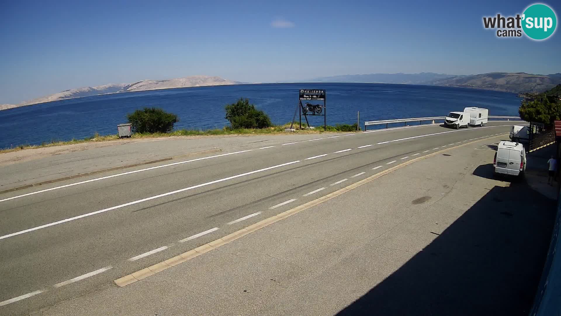 Webcam Adria-Autobahn D8 bei SENJ – Blick auf die Insel KRK
