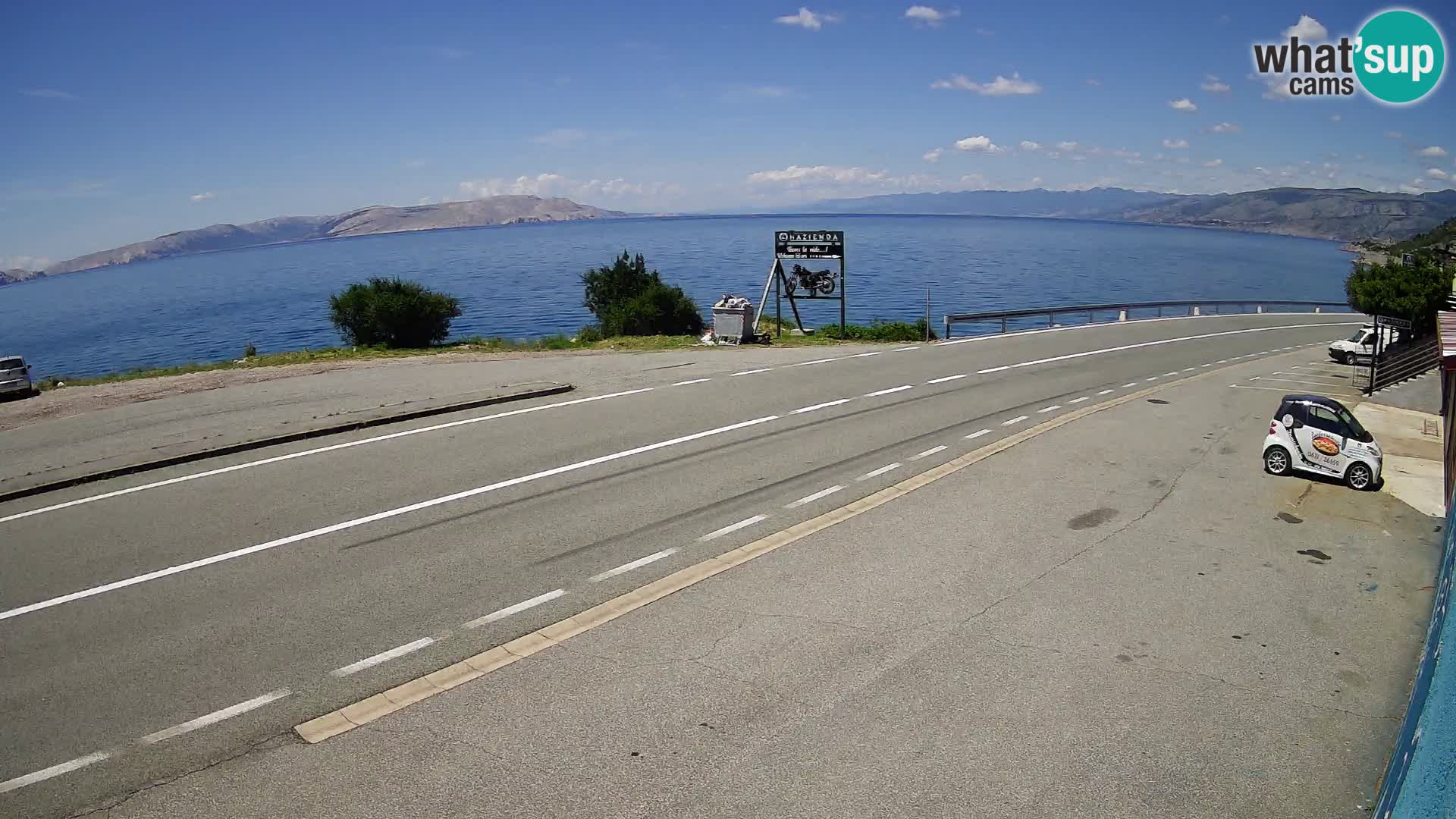 Webcam Adriatic highway D8 near SENJ – view to KRK island