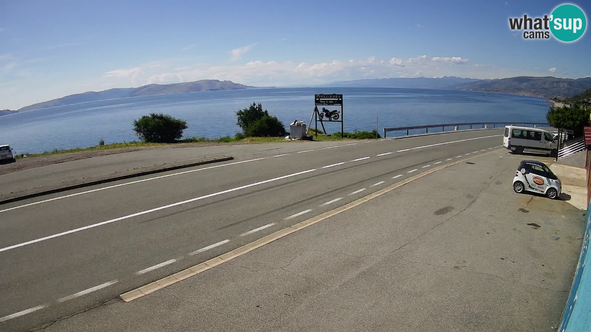 Webcam Adriatic highway D8 near SENJ – view to KRK island