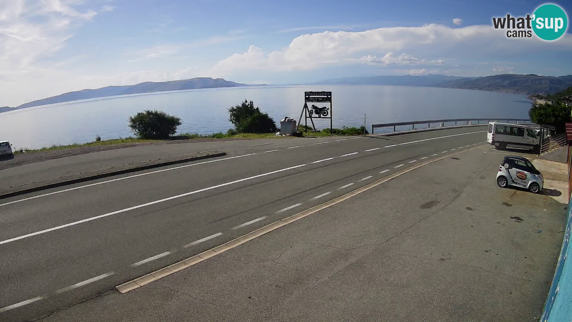 Webcam Adriatic highway D8 near SENJ – view to KRK island