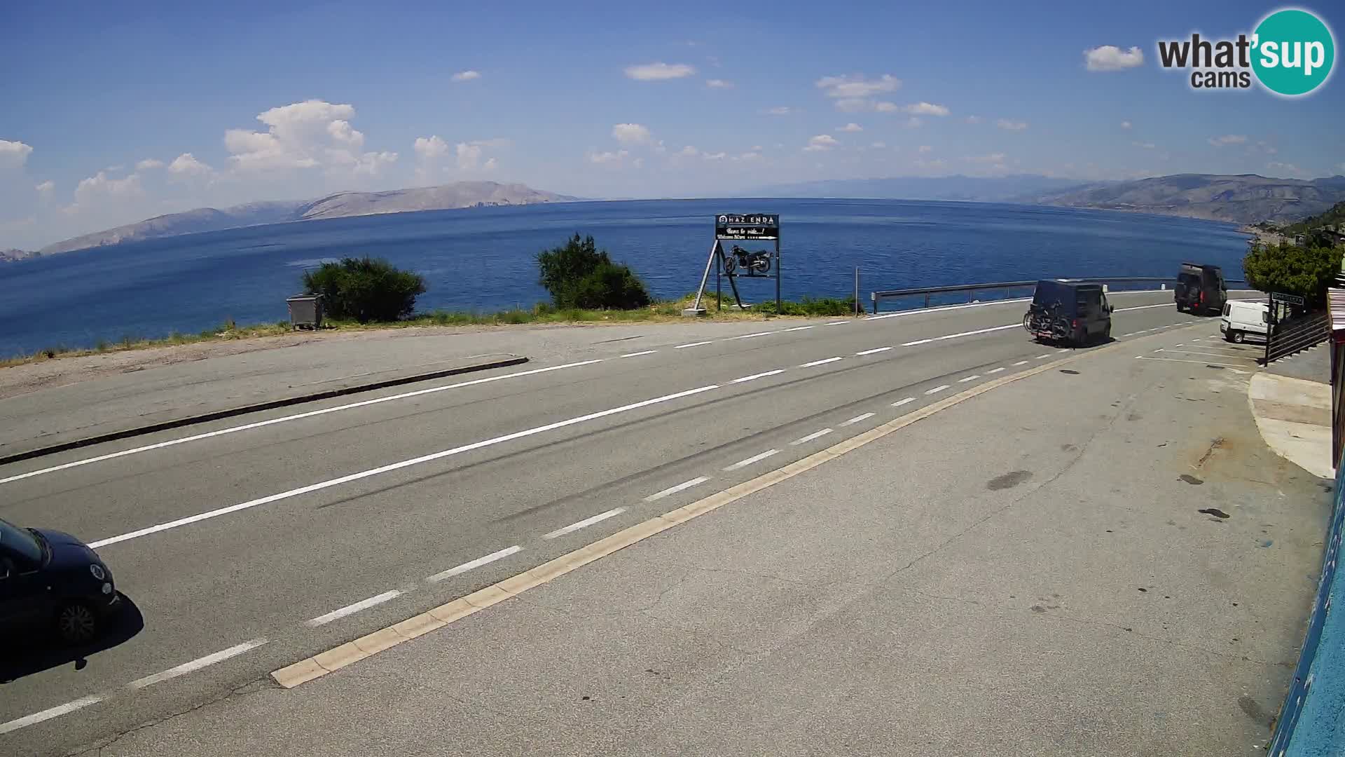 Webcam Adriatic highway D8 near SENJ – view to KRK island