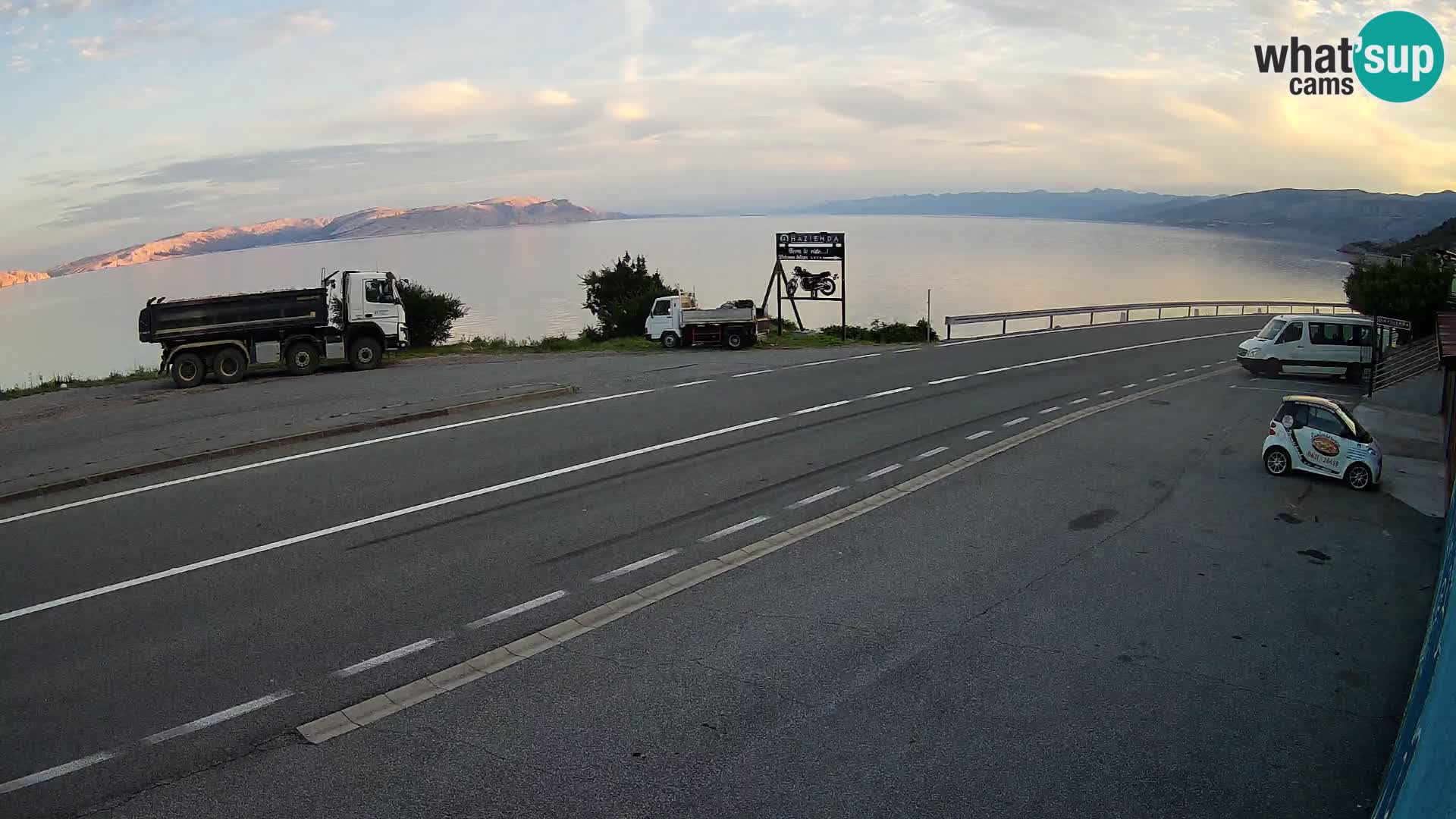 Webcam autoroute Adriatique D8 près de SENJ – vue sur l’île de KRK