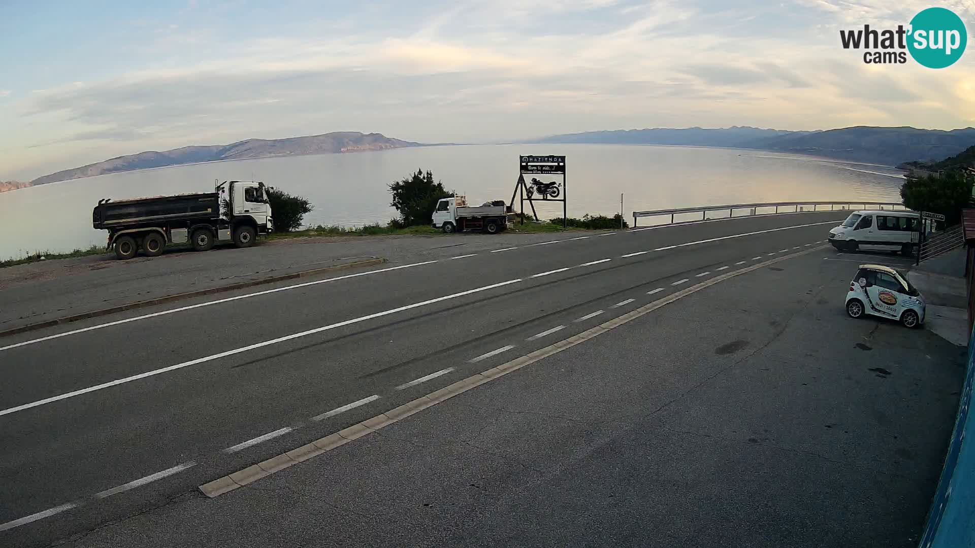 Webcam Adria-Autobahn D8 bei SENJ – Blick auf die Insel KRK