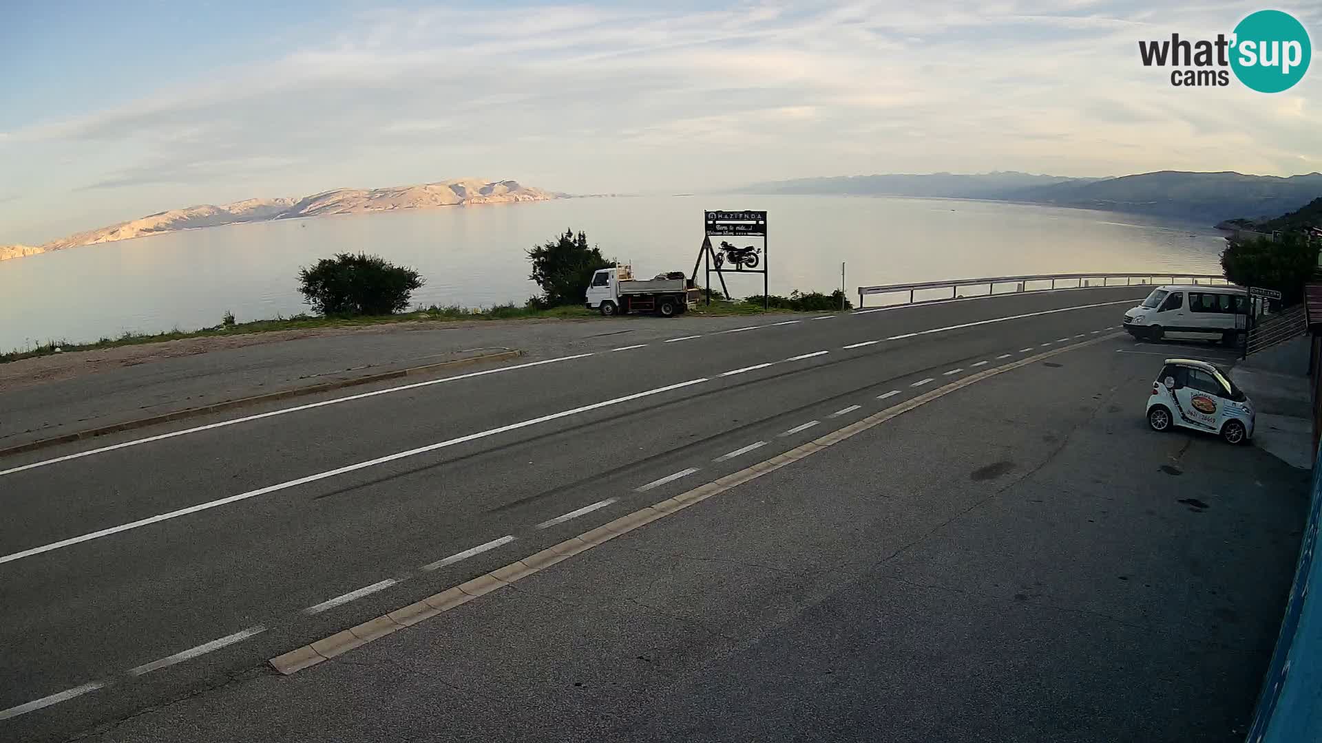 Webcam Adriatic highway D8 near SENJ – view to KRK island