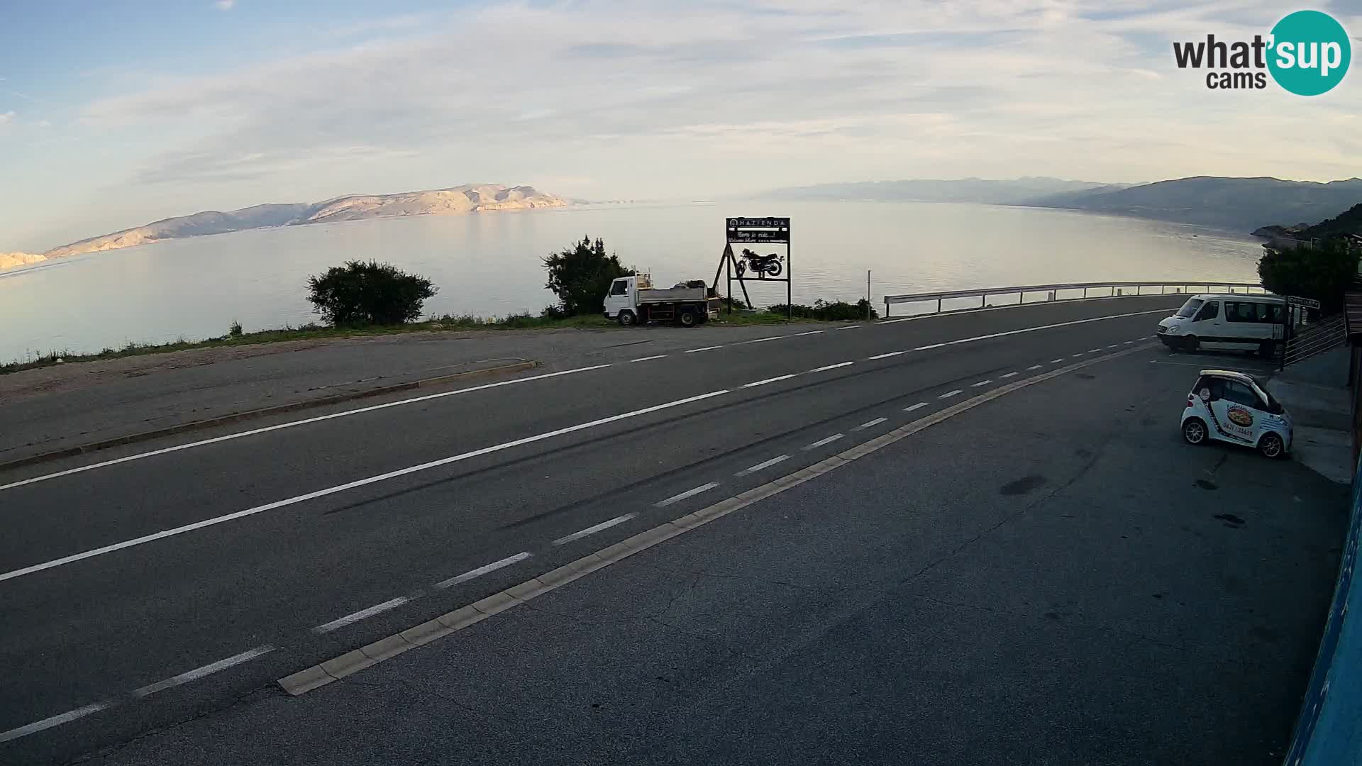 Webcam Adriatic highway D8 near SENJ – view to KRK island