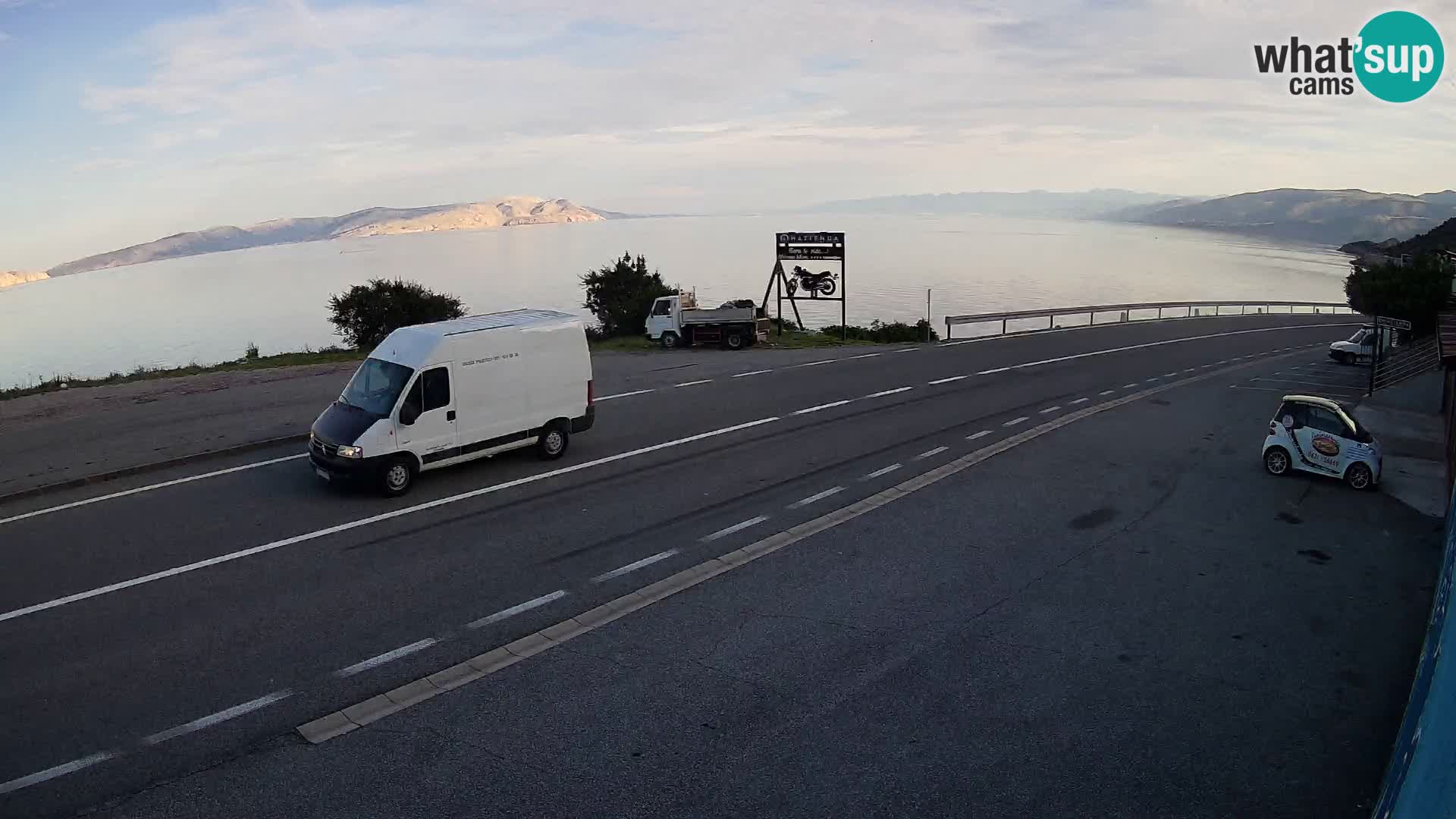 Webcam Adria-Autobahn D8 bei SENJ – Blick auf die Insel KRK