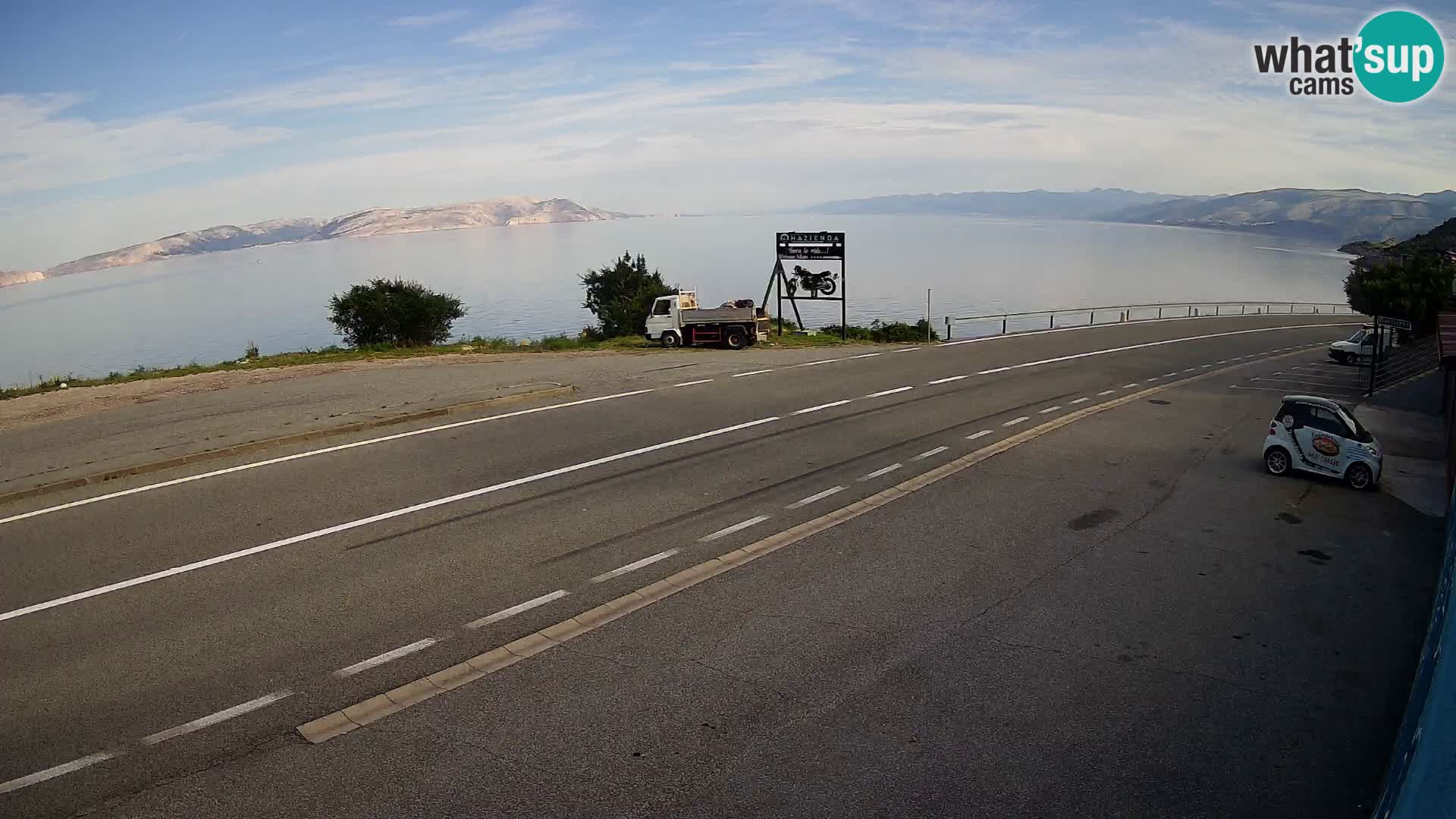 Webcam Adriatic highway D8 near SENJ – view to KRK island