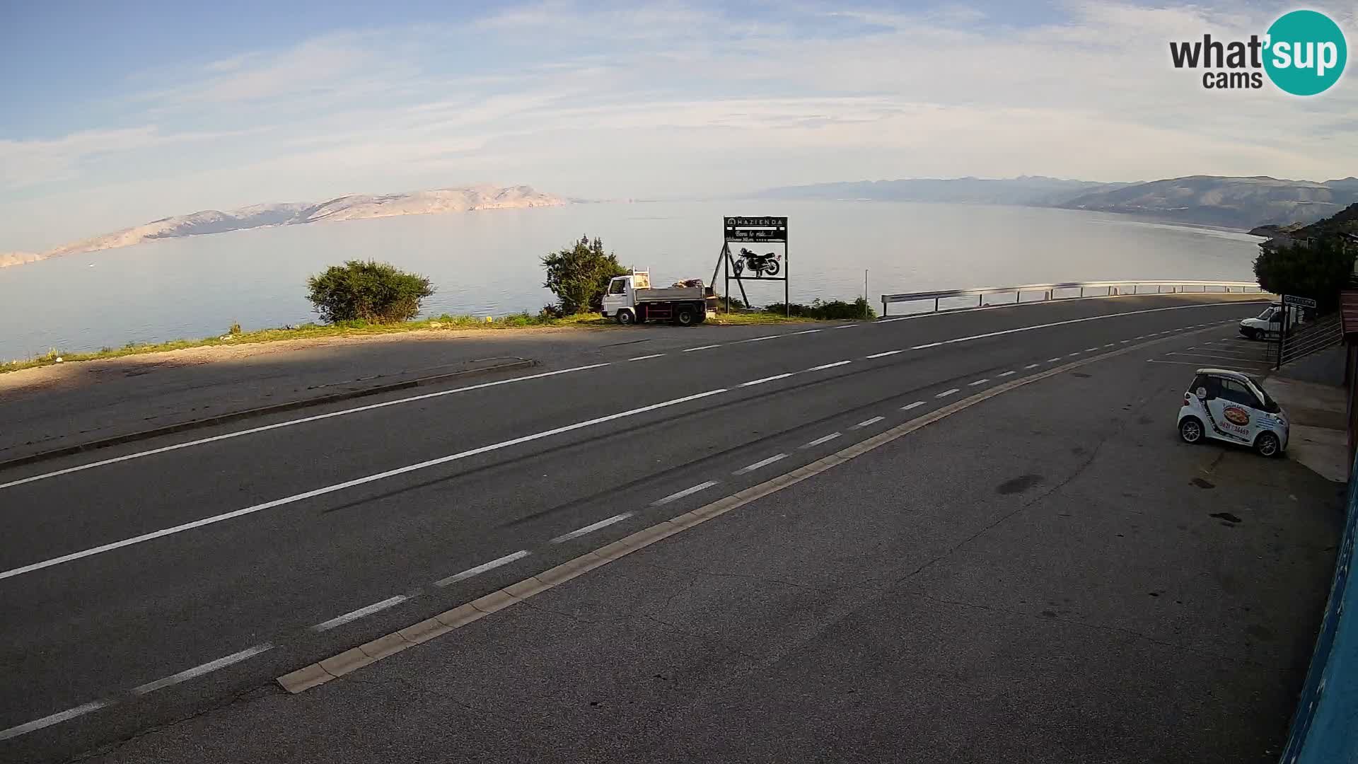 Webcam Adriatic highway D8 near SENJ – view to KRK island