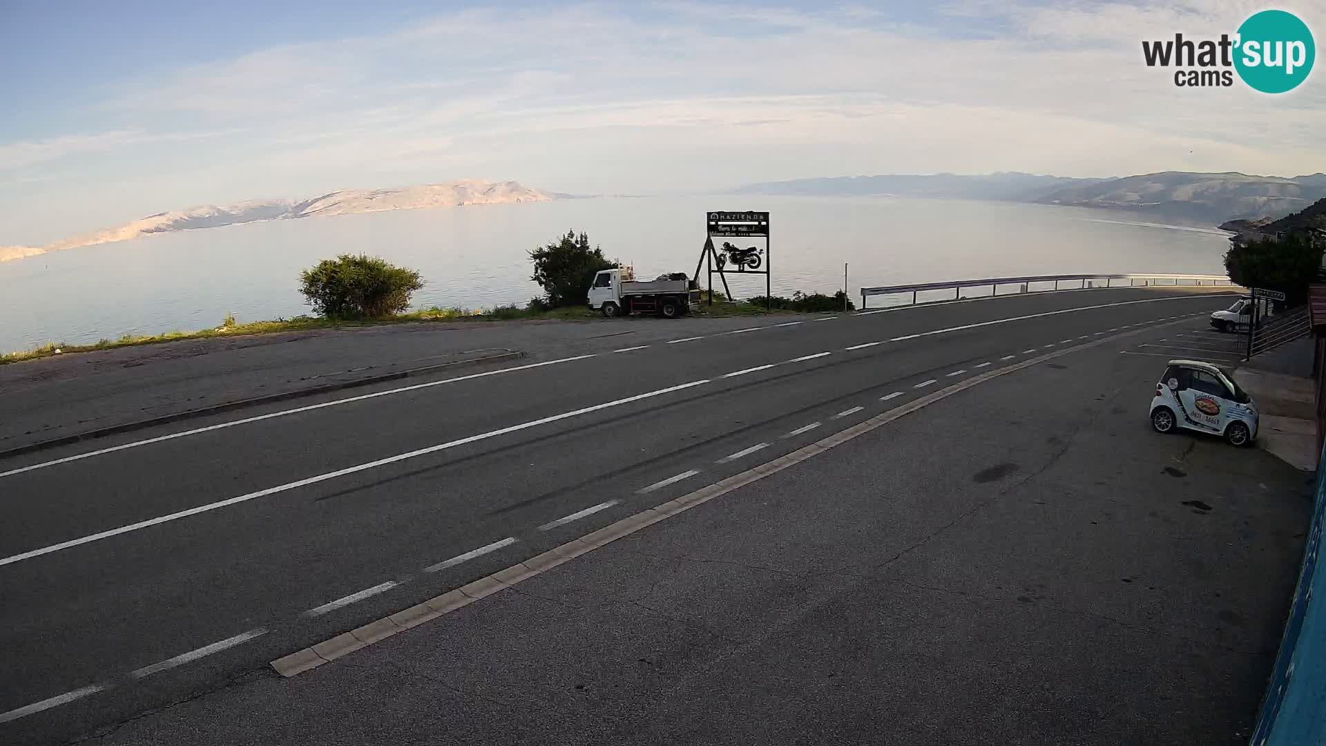Webcam Adria-Autobahn D8 bei SENJ – Blick auf die Insel KRK